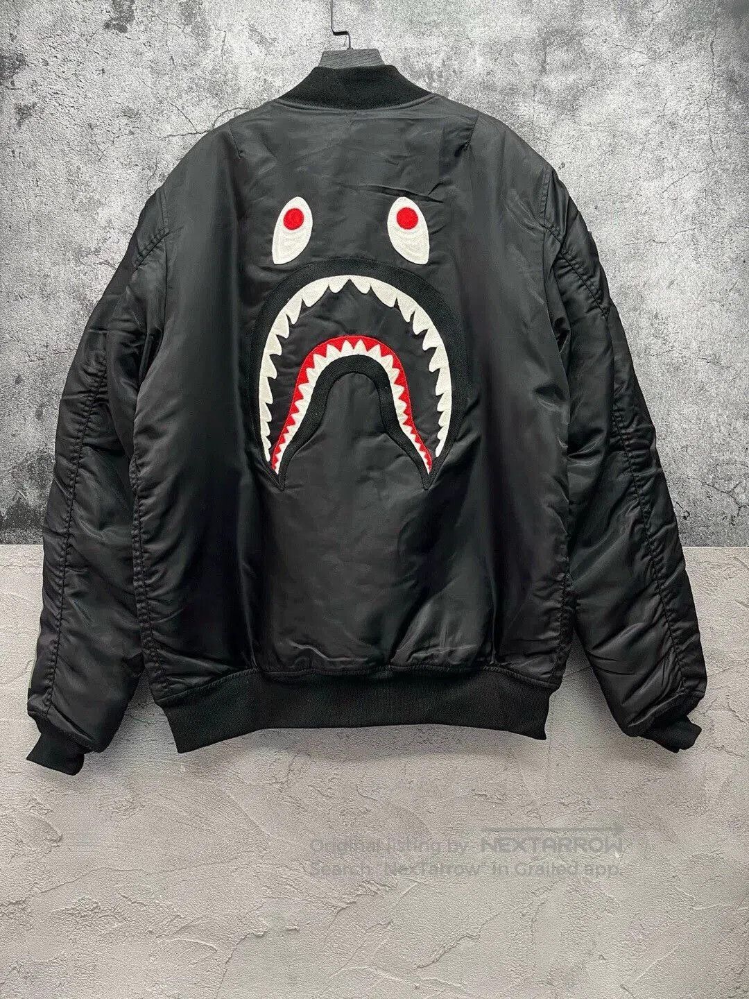 Bape Black Bomber Jacket with Embroidered Sleeve Art. Size US L / EU 52-54 / 3 - 2 Thumbnail