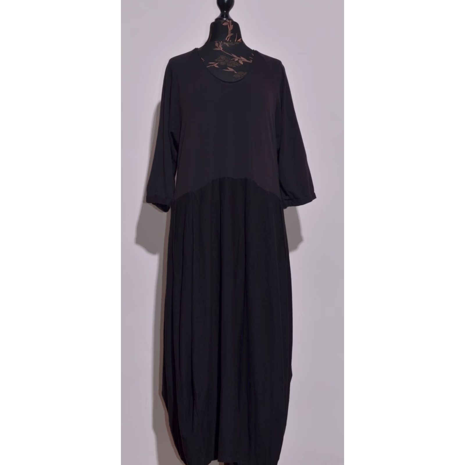 Vintage Transit Par Such Womens Black Maxi Dress Long Sleeve Stretch Made in Italy Sz 4 Size S / US 4 / IT 40 - 2 Thumbnail