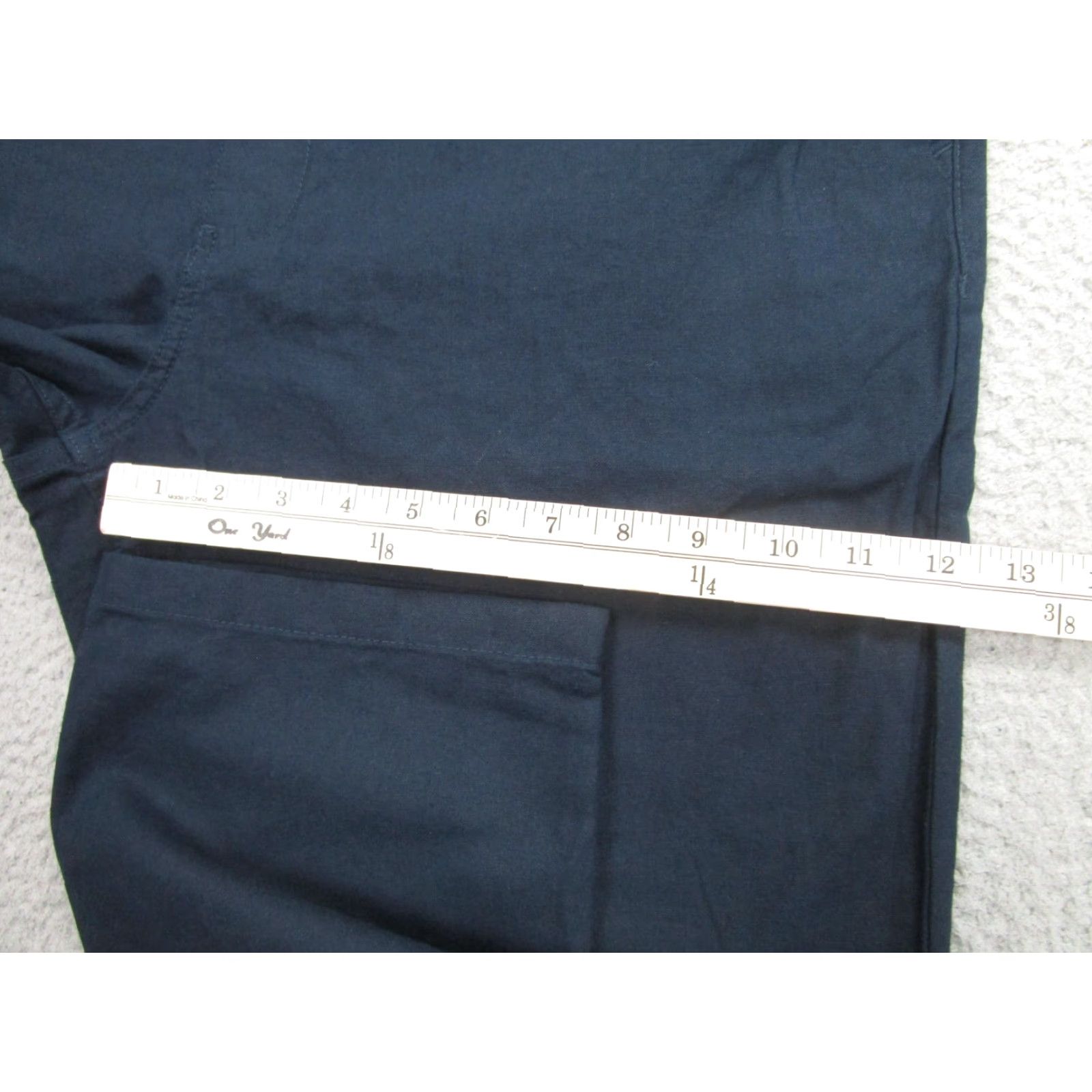 Ben Sherman Ben Sherman Pants Mens 40x30 Slim Fit Linen Cotton Chinos Midnight Navy BS13WB238 Size US 40 / EU 56 - 6 Thumbnail