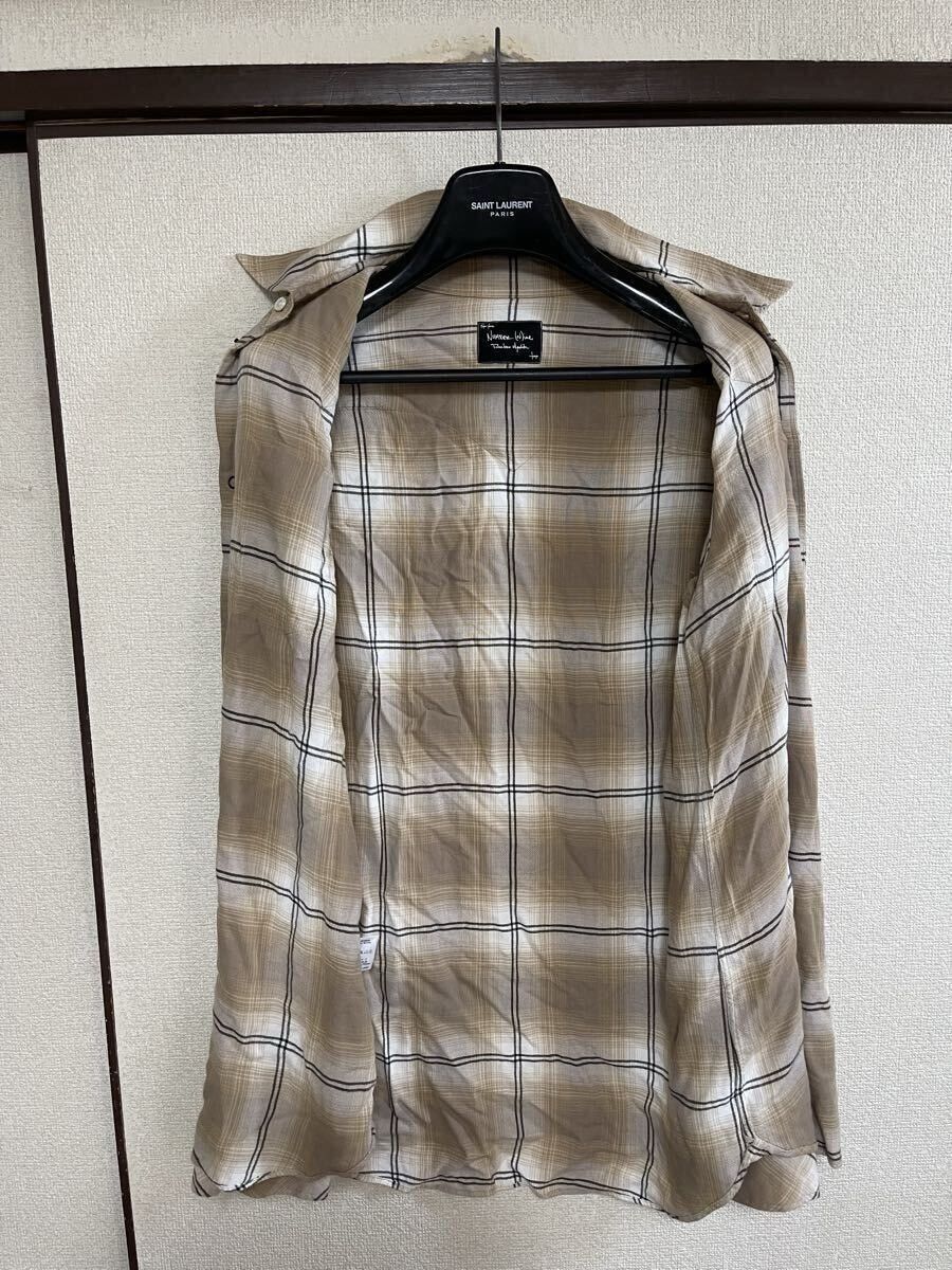 Number (N)ine NUMBER (N)INE Rayon Check Long Sleeve Shirt Beige Size 2 Size US M / EU 48-50 / 2 - 8 Thumbnail