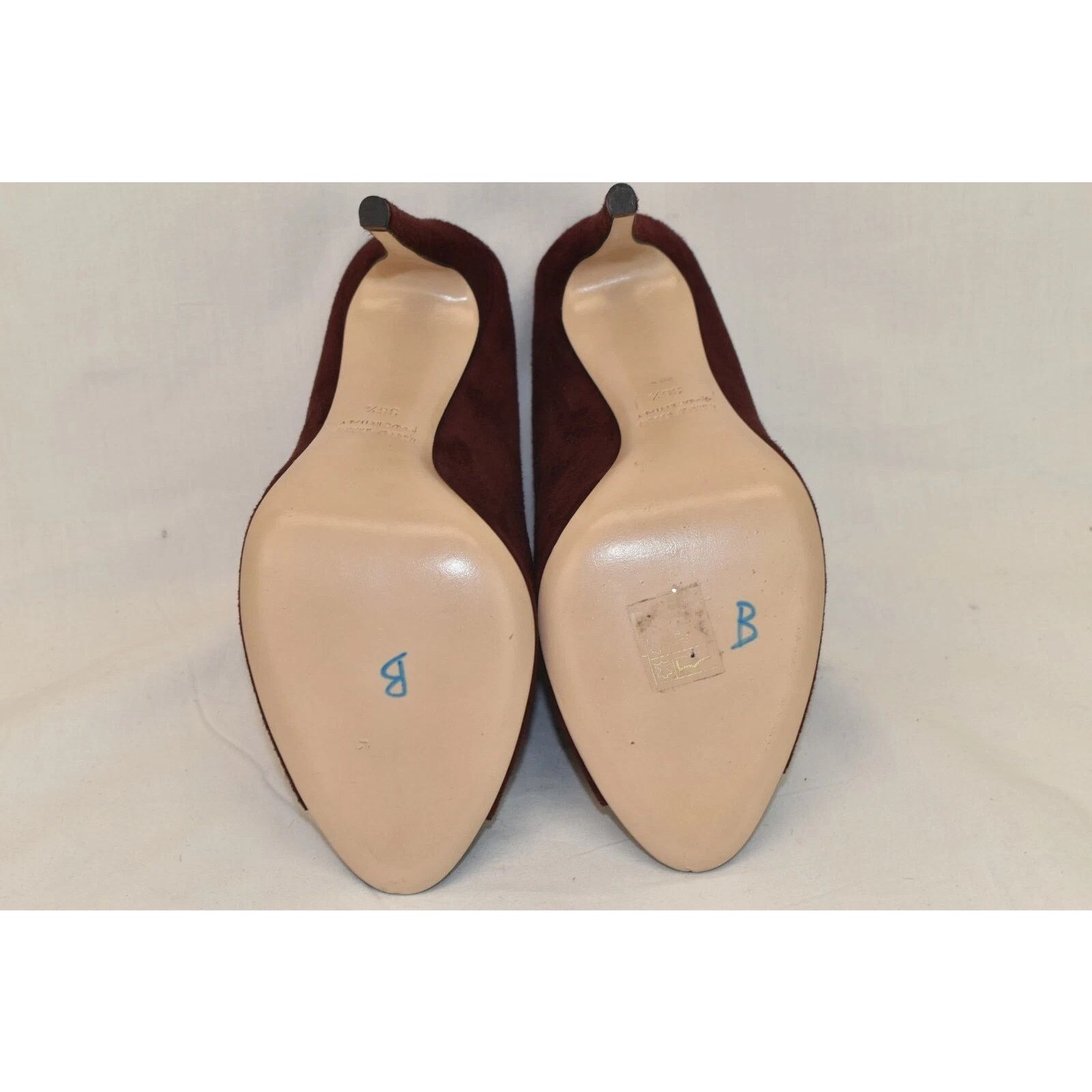 Miu Miu MIU MIU PRADA BURGUNDY SUEDE ZIPPER SANDALS HEEL PUMPS 36.5 Size US 6.5 / IT 36.5 - 11 Thumbnail