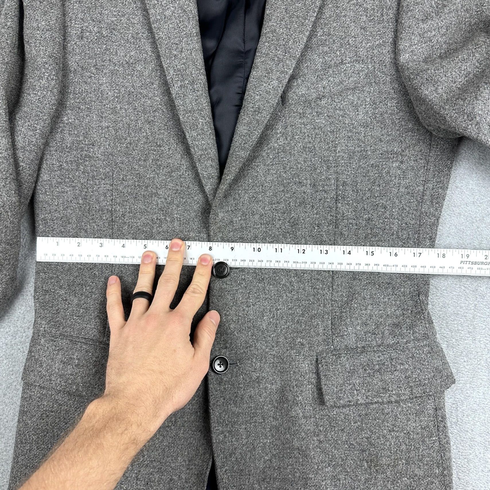 J.Crew Ludlow Blazer Mens 40L Gray Herringbone Wool Elbow Patch Sport Coat - J.CREW, Sport Coat, Men