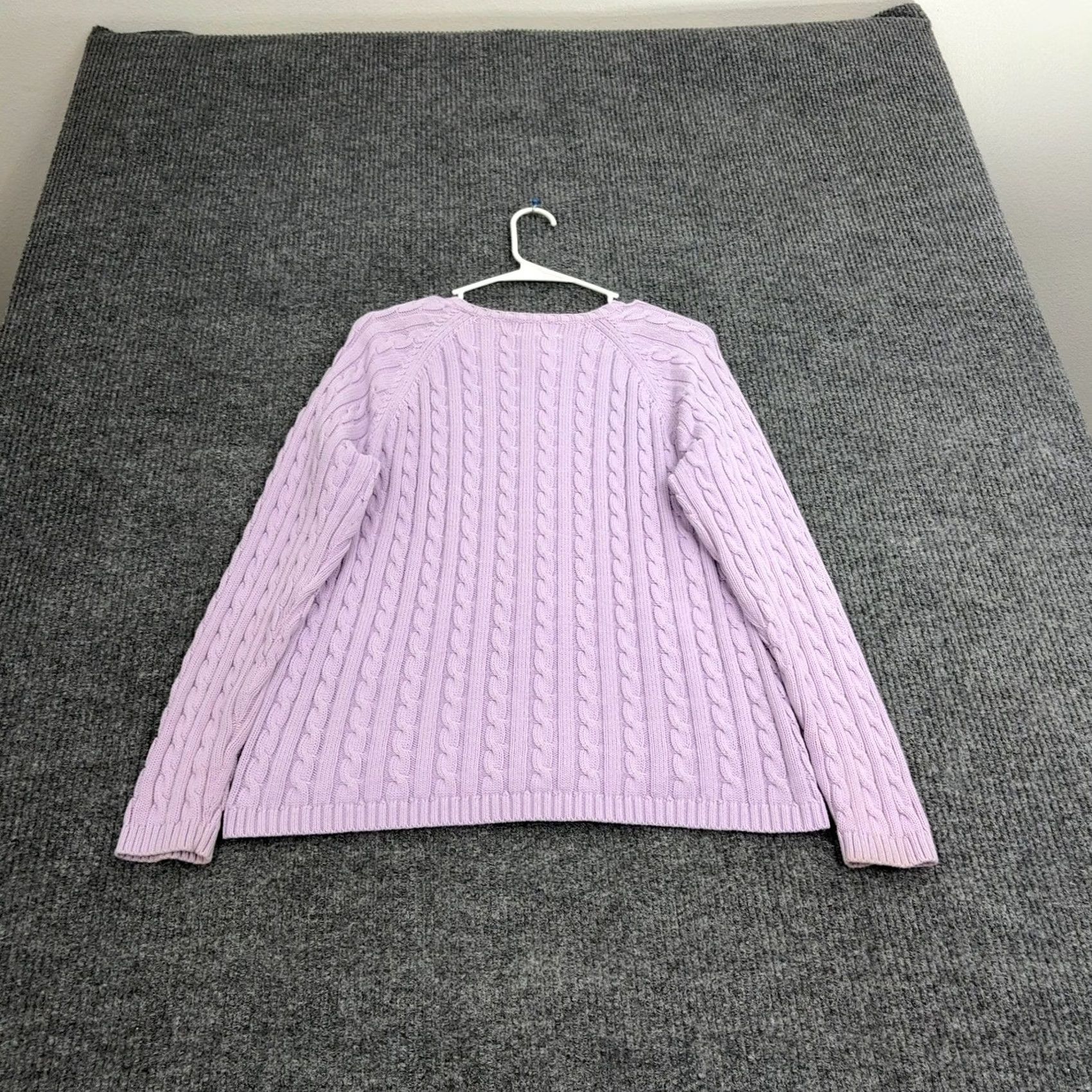 Vintage LL Bean Cardigan Women L Purple Cotton Cable Knit Button Up Classic Casual Size L / US 10 / IT 46 - 6 Thumbnail