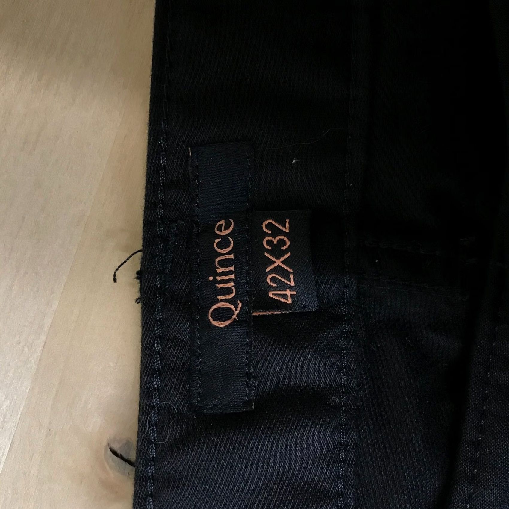 Quince Quince Mens Black Straight Leg Casual Pants 42x32 NWT Size US 42 / EU 58 - 7 Thumbnail