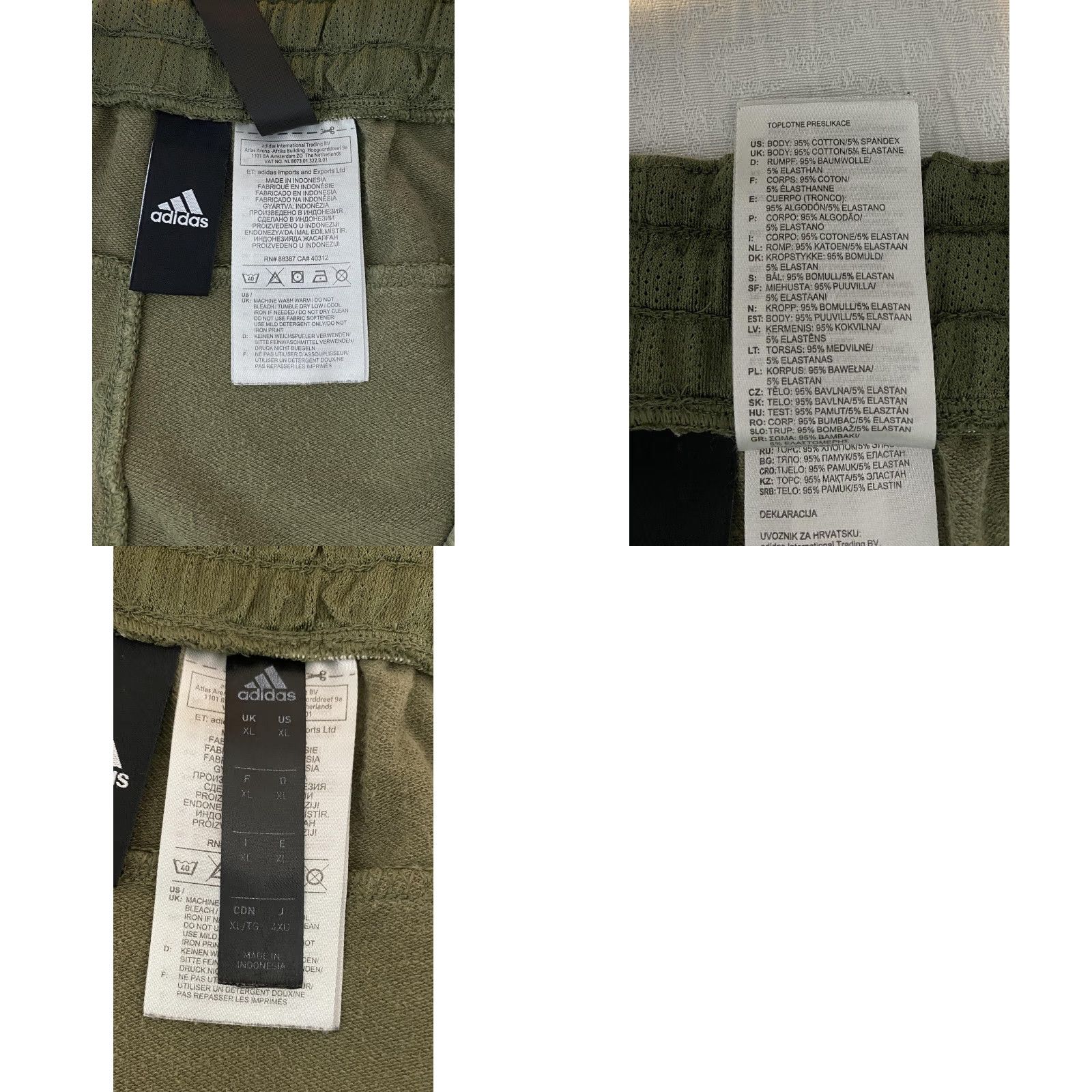 Adidas Adidas Sweatpants Mens XL Olive Green Joggers Ribbed Paneled Athletic Pants Size US 36 / EU 52 - 8 Thumbnail