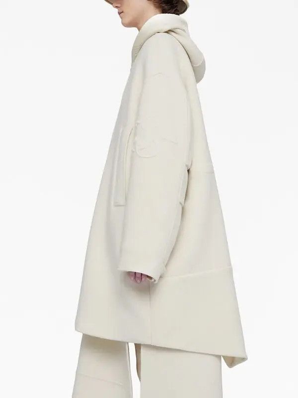 Jil Sander o1loc1c0426 Hooded Virgin Wool Parka in White Size XL / US 12-14 / IT 48-50 - 5 Thumbnail