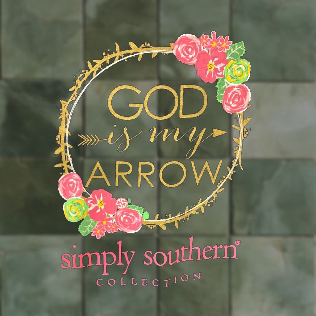 Arrow Simply Southern Women’s T-Shirt Large Blue Graphic Print "God Is My Arrow" Casual Jersey Crew Neck Mens, Womens Size L / US 10 / IT 46 - 1 Thumbnail