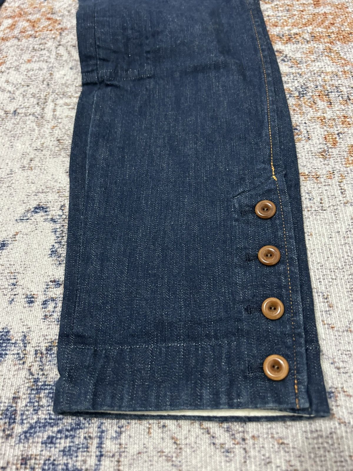 45rpm 45Rpm Japan Denim Bottom button Pants Size US 27 - 8 Thumbnail