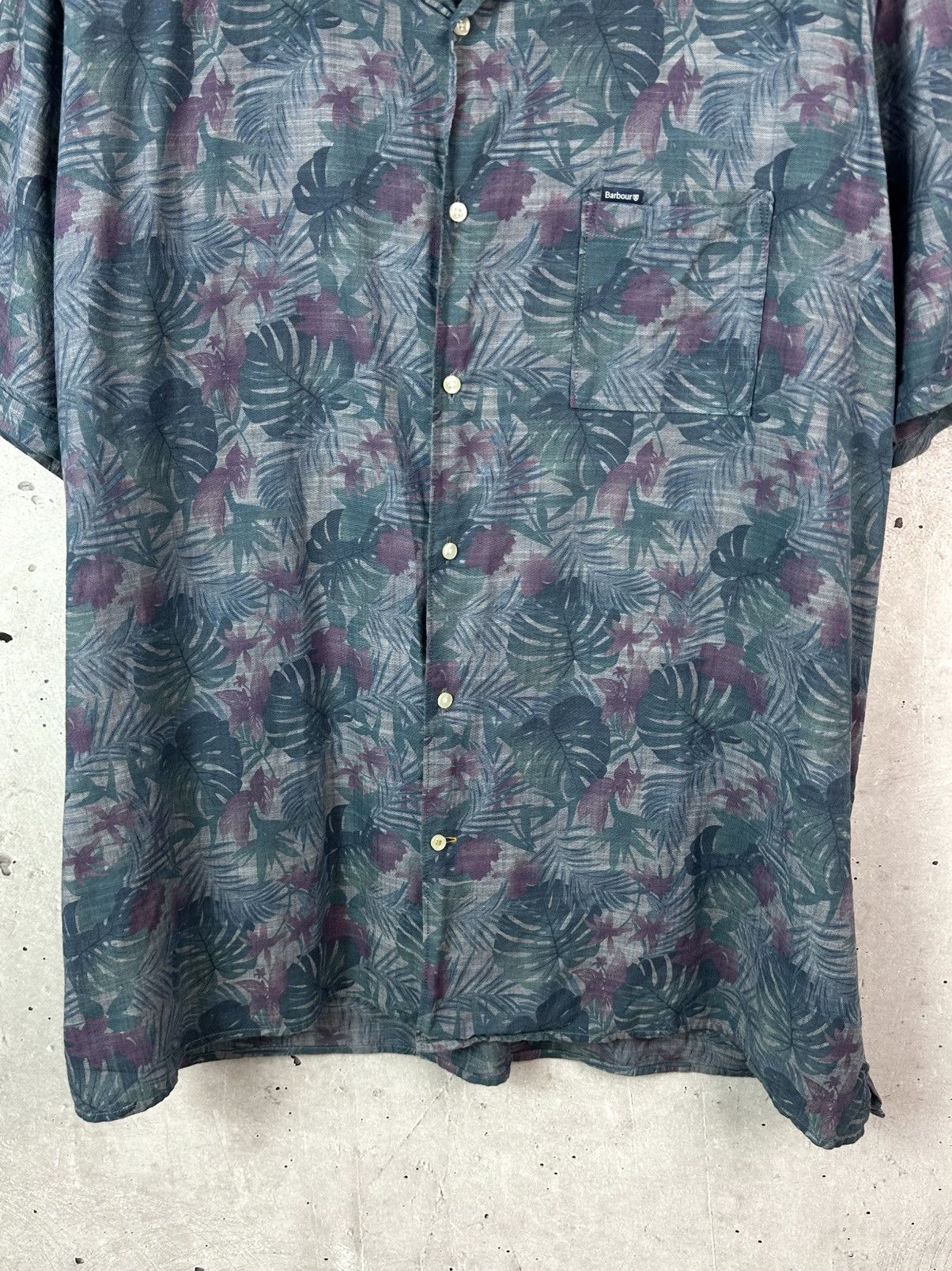 Barbour Barbour Regular Fit Tropical Leaves Short Sleeve Men’s Shirt Size US XXL / EU 58 / 5 - 5 Thumbnail