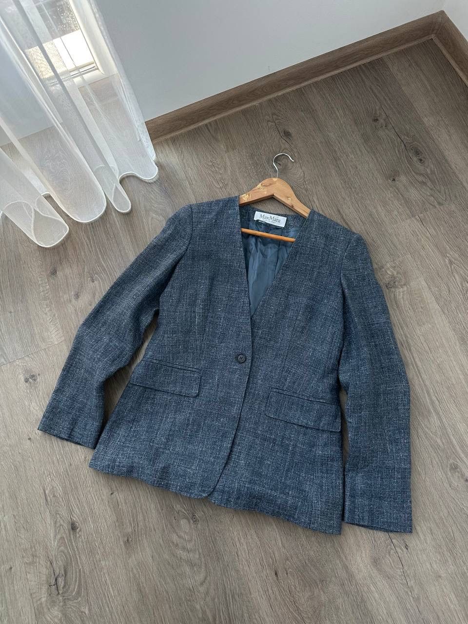 Max Mara × Vintage Vintage Max Mara Blue W’s Blazer Jacket Size M / US 6-8 / IT 42-44 - 10 Thumbnail