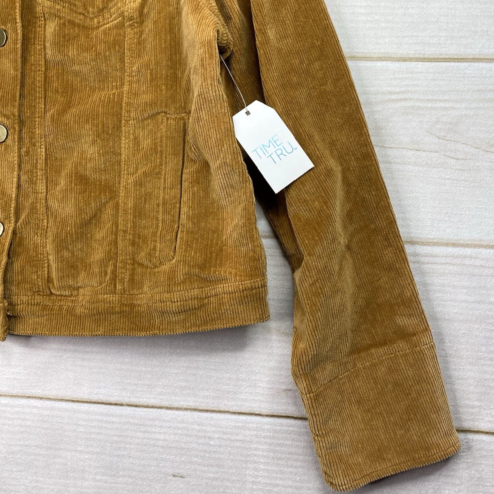 Vintage Time And Tru Women’s Jacket L Brown Corduroy Button Up Trucker NWT Vintage Style Size L / US 10 / IT 46 - 2 Thumbnail