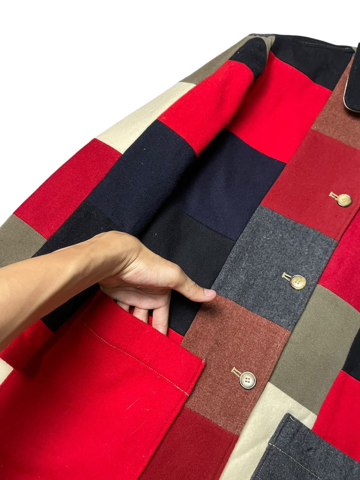 Japanese Brand × Vintage SAMPLE Brand Colour-Block Wool Jacket (74) Size US S / EU 44-46 / 1 - 7 Thumbnail