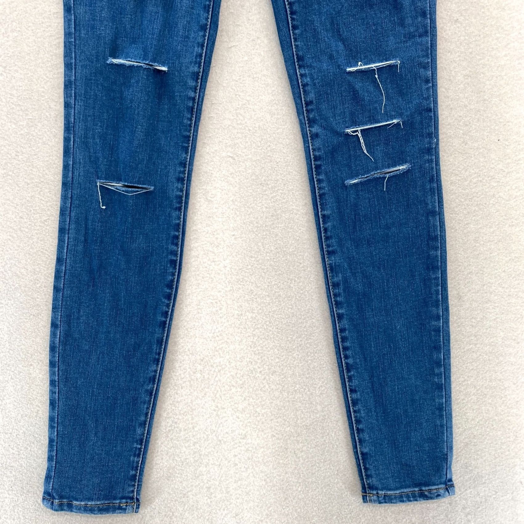 Pacsun PacSun Jeggings Women's 24 Blue Distressed Denim Stretch High Rise Skinny Jeans Size 42" / US 20 - 3 Thumbnail
