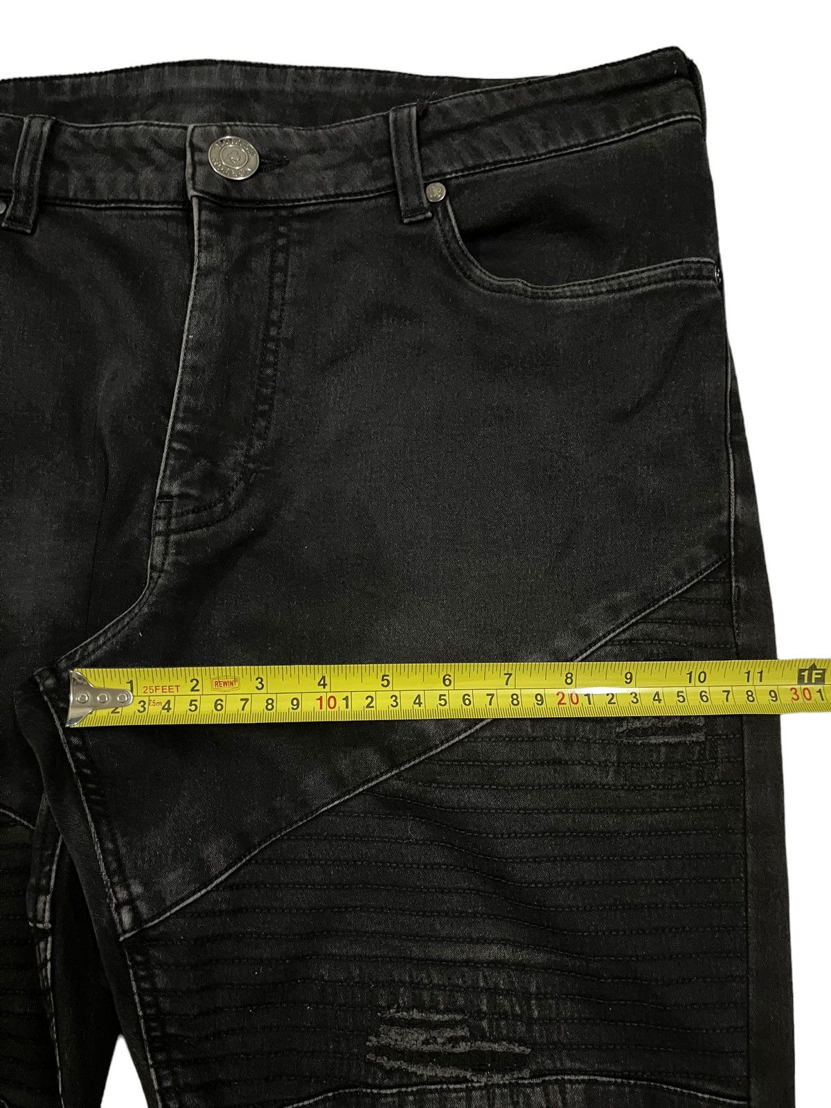 14th Addiction Vintage Norton Motorcycle Distress Style Biker Jeans Size US 36 / EU 52 - 14 Thumbnail