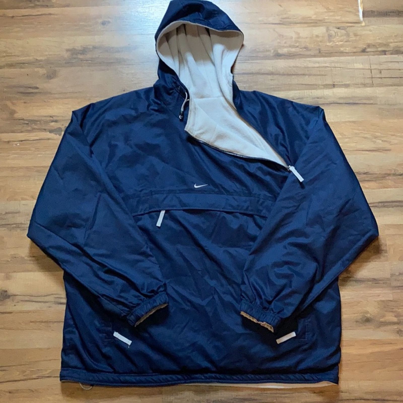Nike 90s Nike Reversible Center Swoosh Windbreaker Fleece Anorak Size US XL / EU 56 / 4 - 5 Thumbnail