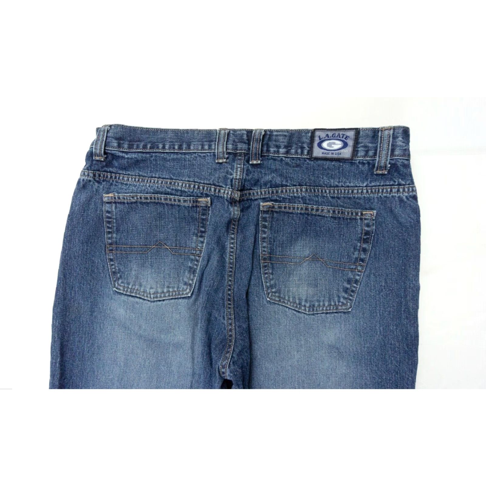 Denime VINTAGE L.A. Gate Jeans Mens 40x32 Denim Wide-Leg 90s Grunge Blue, 5-Pocket, Regular Fit, Zip Closure, Mid Rise, 40x32 Mens Jeans Size US 40 / EU 56 - 6 Thumbnail