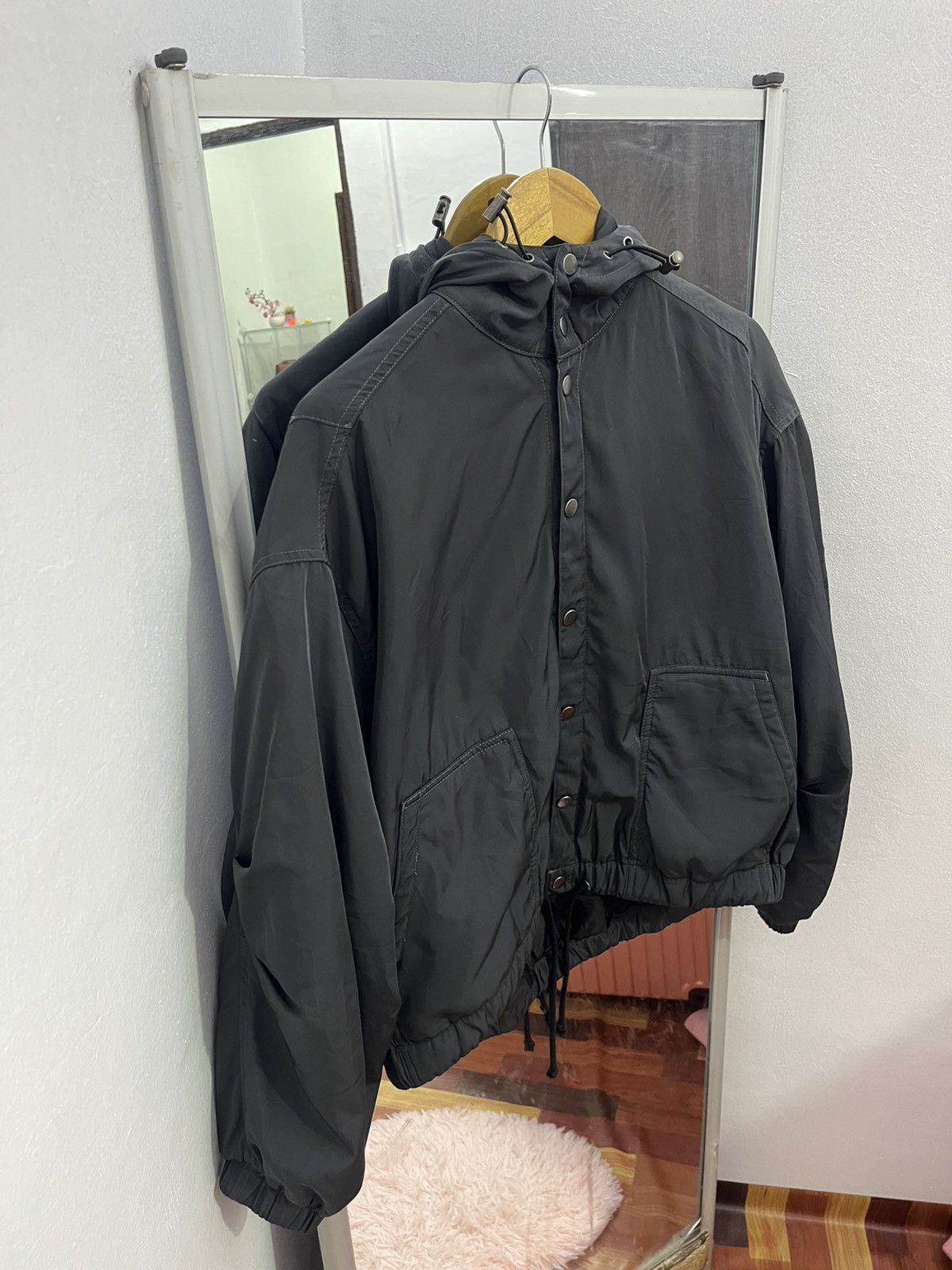 Japanese Brand Double Name Hooded Snap Jacket Boxy Black Size US L / EU 52-54 / 3 - 2 Thumbnail