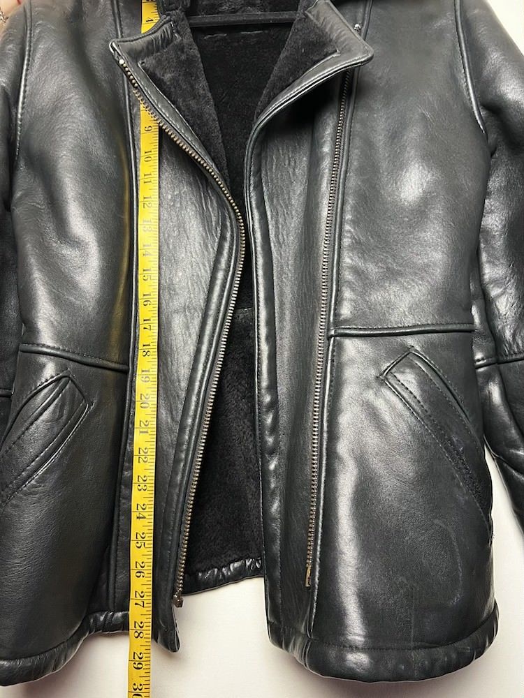 Vintage Vintage Blk Leather Jacket w Blk Shearling Lining - Coat Size US S / EU 44-46 / 1 - 9 Thumbnail