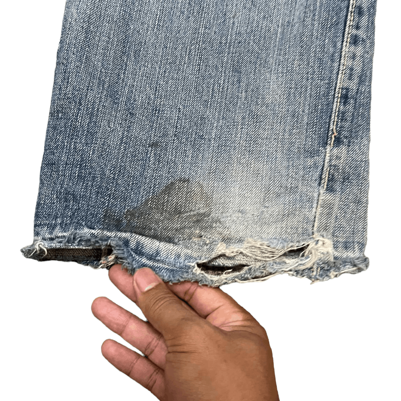 Japanese Brand Vintage La Guardia Selvedge Denim Thrashed Jeans Single ® Size US 30 / EU 46 - 15 Thumbnail