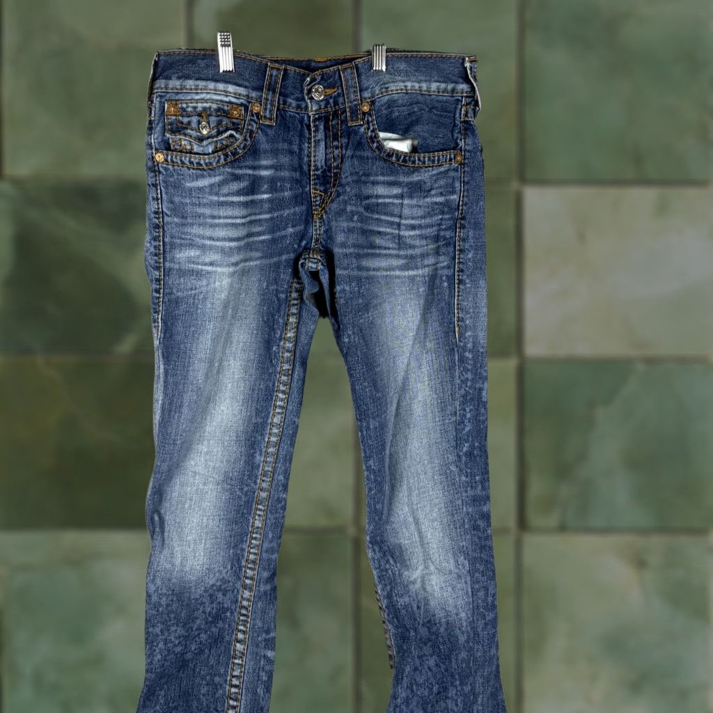 True Religion True Religion Jeans Mens 30 Blue Straight Big T Red Org Flap Pockets Denim Shirt? Size US 30 / EU 46 - 1 Thumbnail