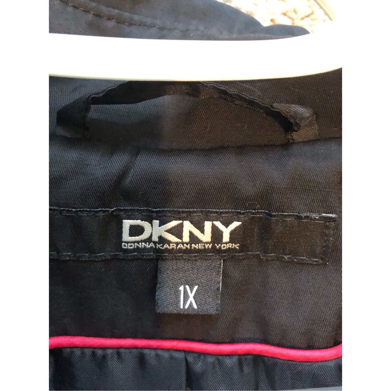 DKNY DKNY Women’s Classic Black Collared Button Up Rain Coat Tren Size XL / US 12-14 / IT 48-50 - 5 Thumbnail