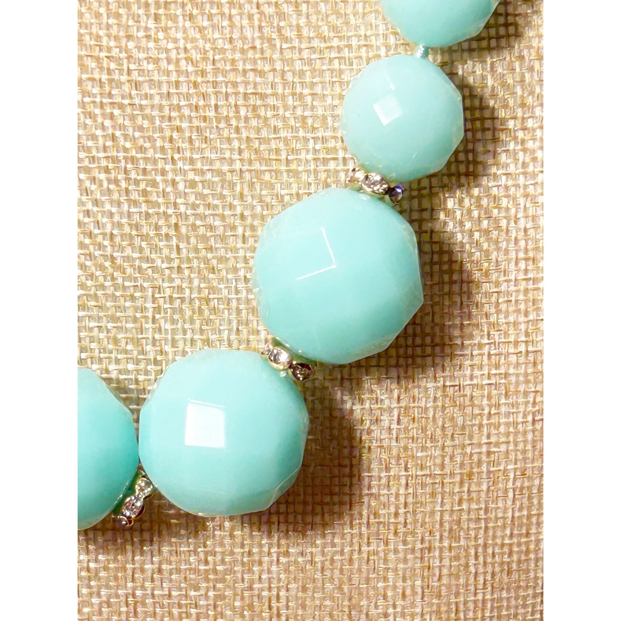 J.Crew J.Crew Faceted Bead/Rhinestone Necklace in Aqua Blue Size ONE SIZE - 3 Thumbnail