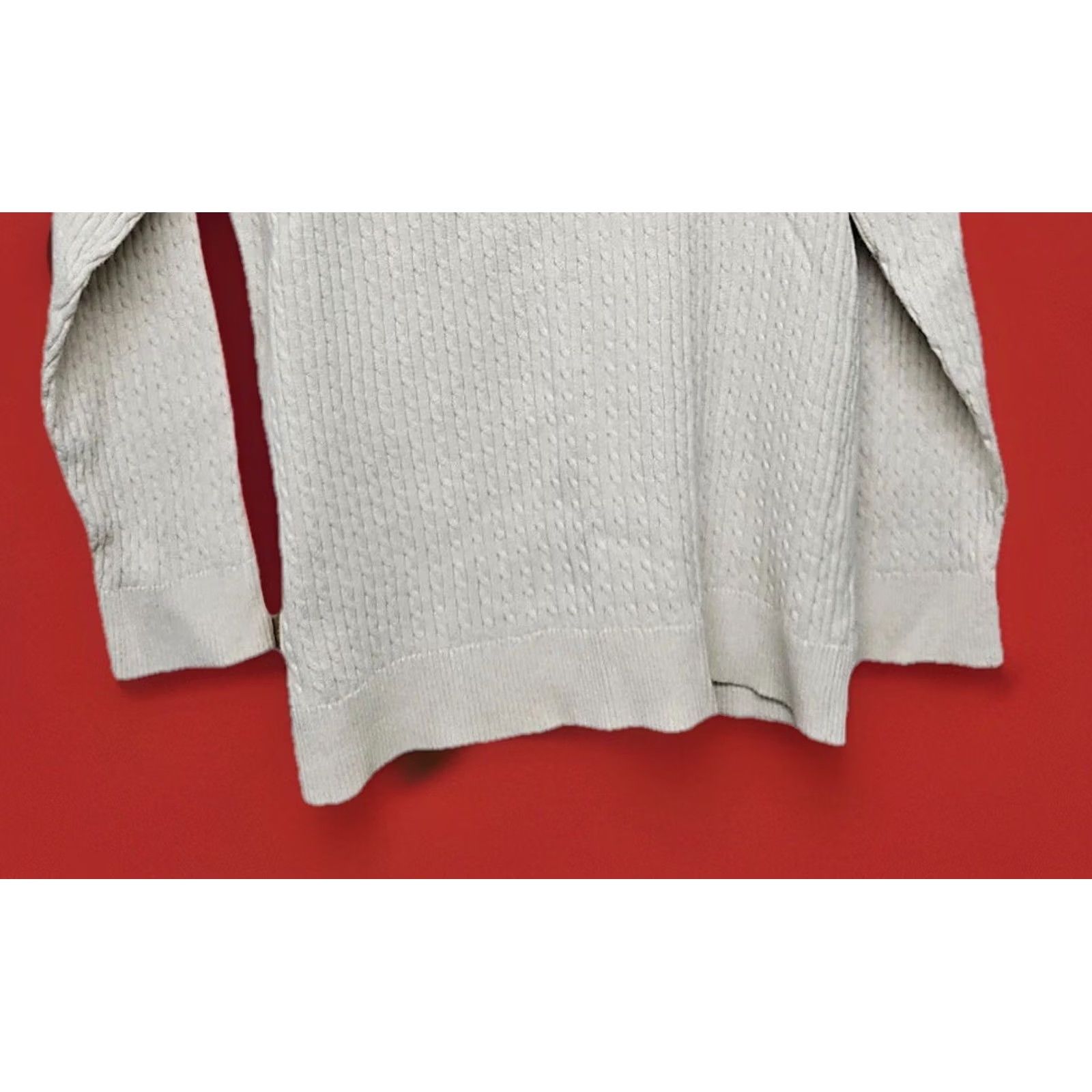 Vintage JEANNE PIERRE Cream Cable Knit Turtleneck Sweater 1X Women Classic Pullover Knit Size XL / US 12-14 / IT 48-50 - 3 Thumbnail
