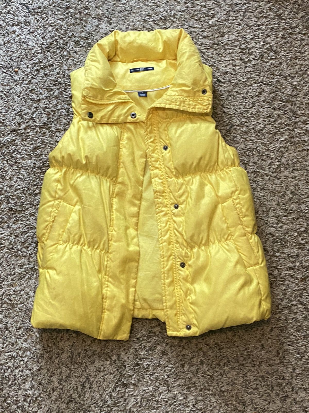 90'S GAP Vintage Reversible Ripstop Down Vest, Men's Size L Nylon navy blue type Vintage Second Hand