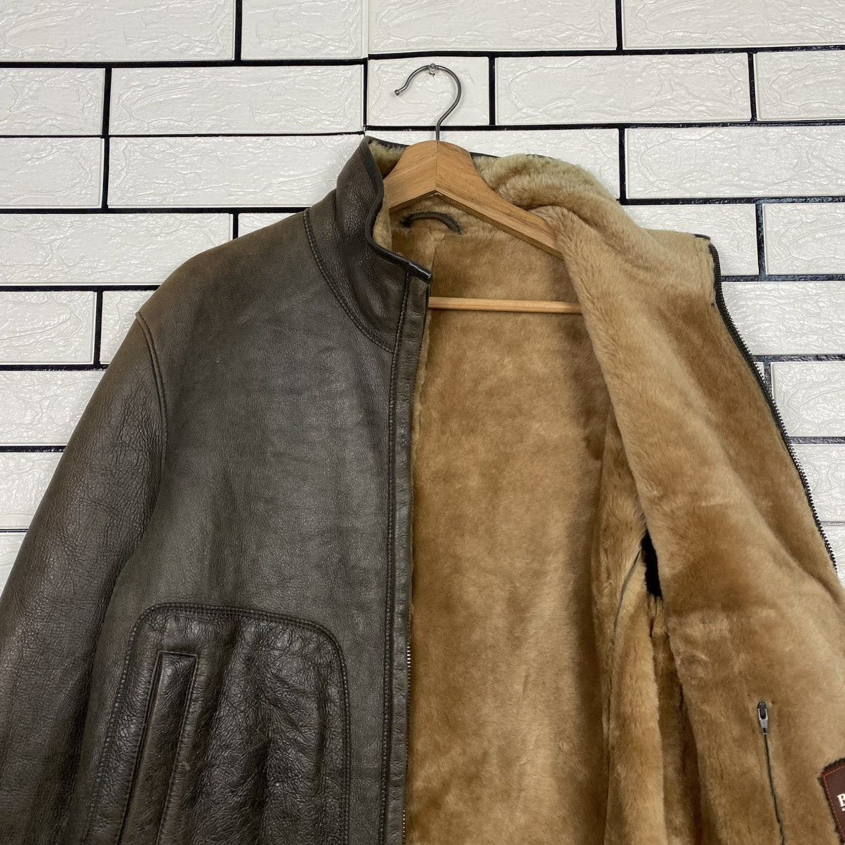 Hugo Boss 🔥VINTAGE LEATHER JACKET HUGO BOSS SHEARLING BLANKET Size US S / EU 44-46 / 1 - 15 Thumbnail