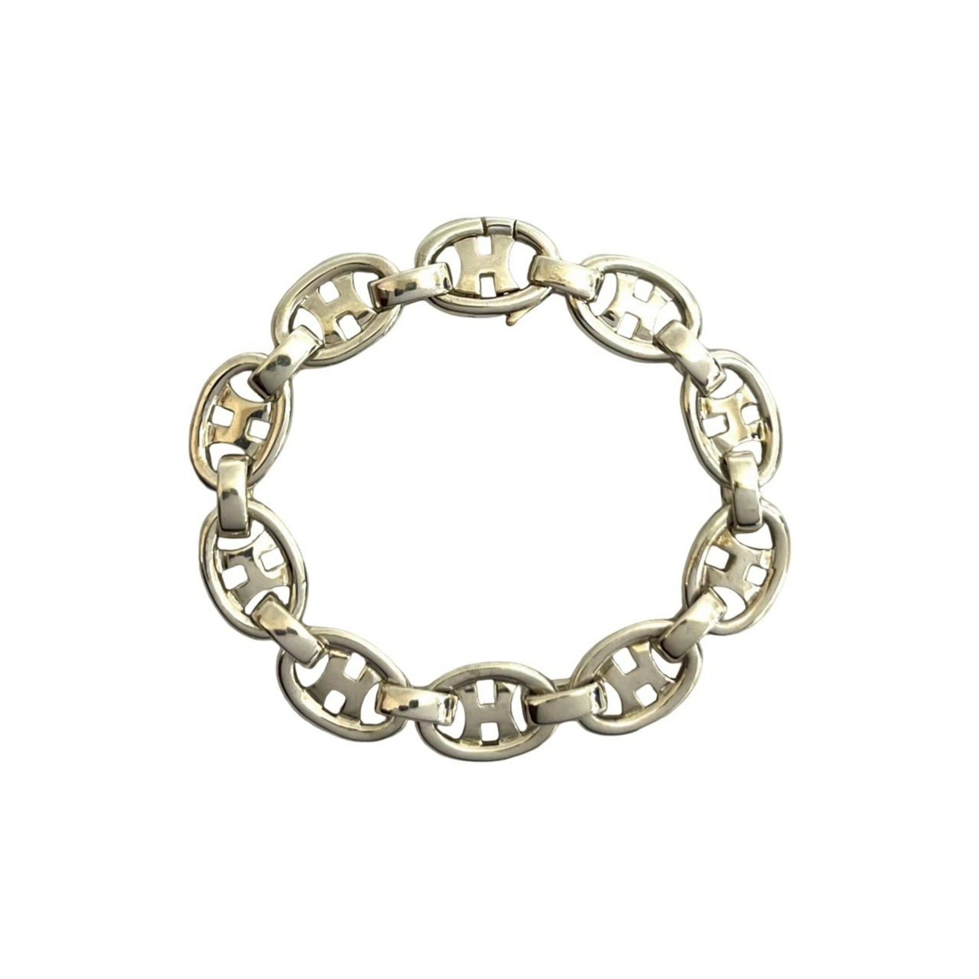 Hermes HERMES H-logo bracelet, sterling silver 925 chain bangle, for men and women, item number 05707. Size ONE SIZE - 1 Thumbnail