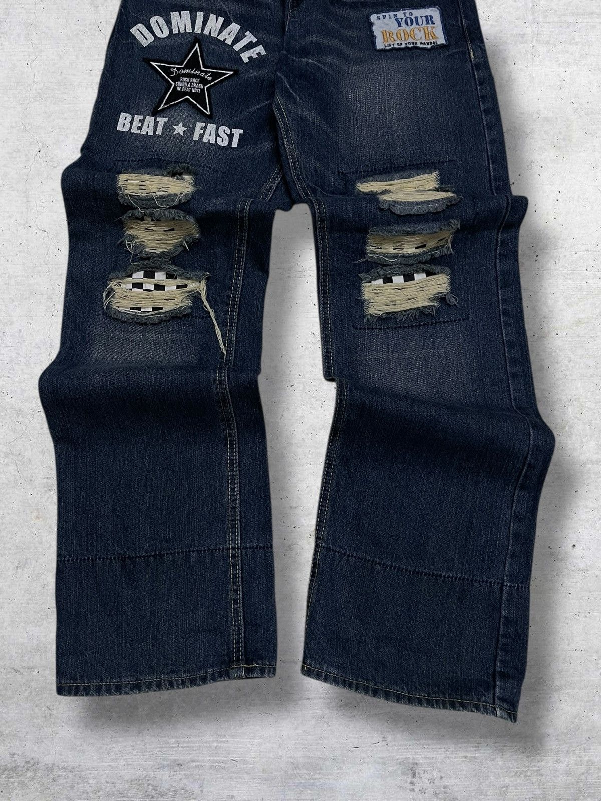 Hysteric Glamour VINTAGE DOMINATE CRAFTED OG DESIGNER JAPAN RIPPED PATCHWORK Size US 31 - 3 Thumbnail