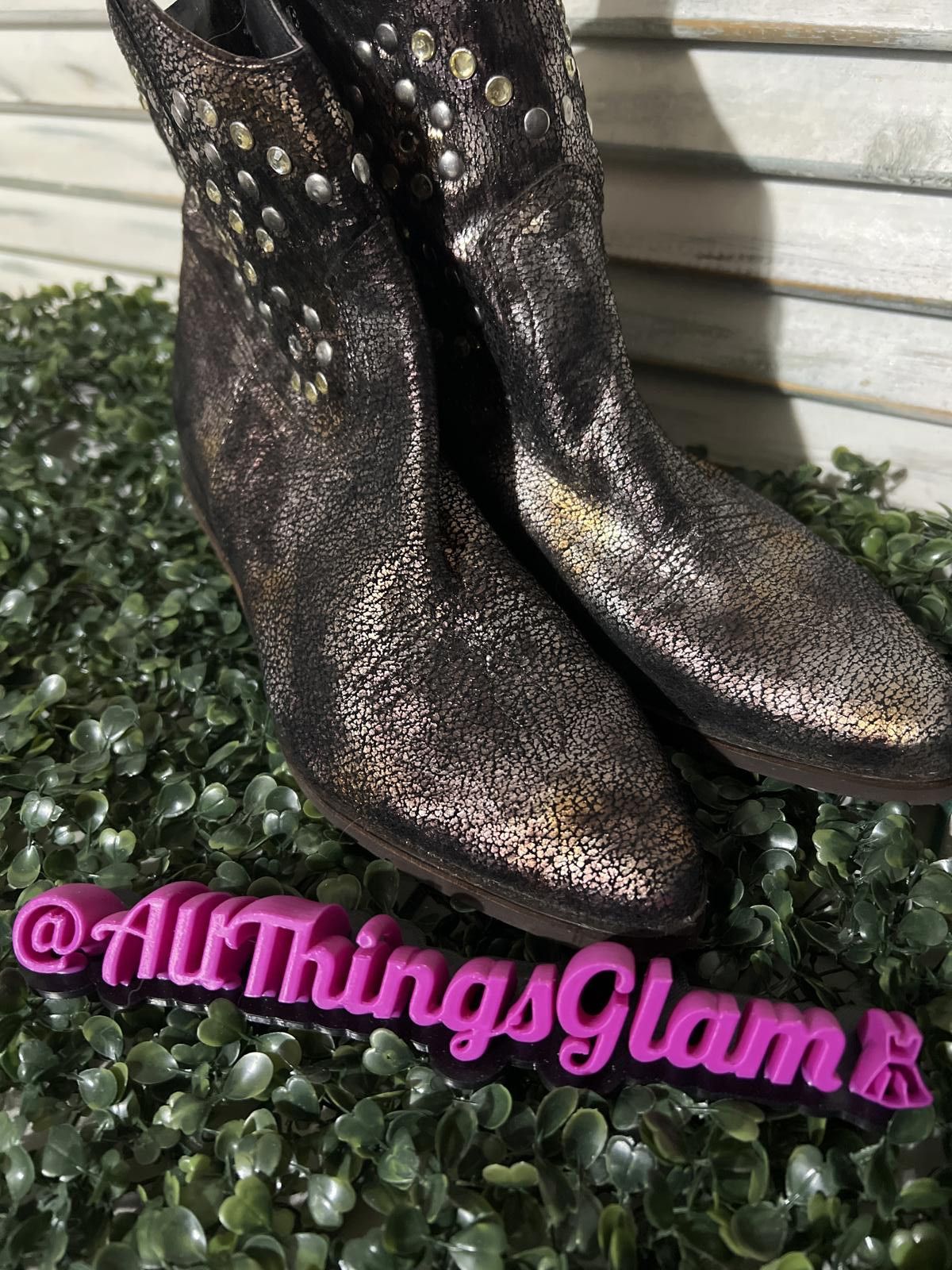 Other J. Renee Metallic Studded Rhonestone Western Ankle Boots 10 Size US 10 / IT 40 - 6 Thumbnail
