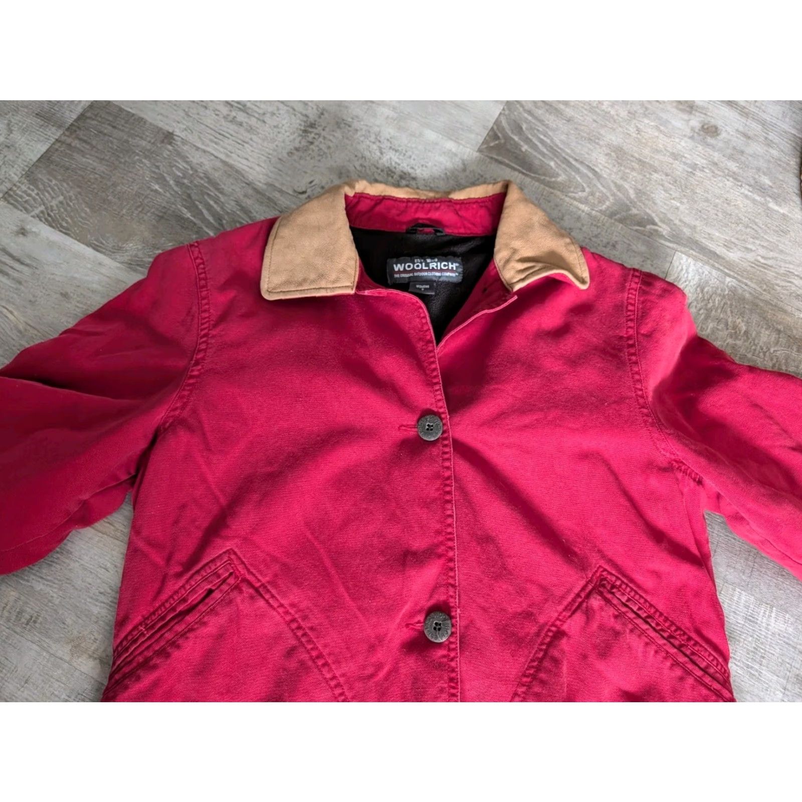 Vintage VINTAGE Woolrich Jacket Womens Small Ruby Chore Barn Coat Blanket Lined Fleece Overcoat Size S / US 4 / IT 40 - 5 Thumbnail