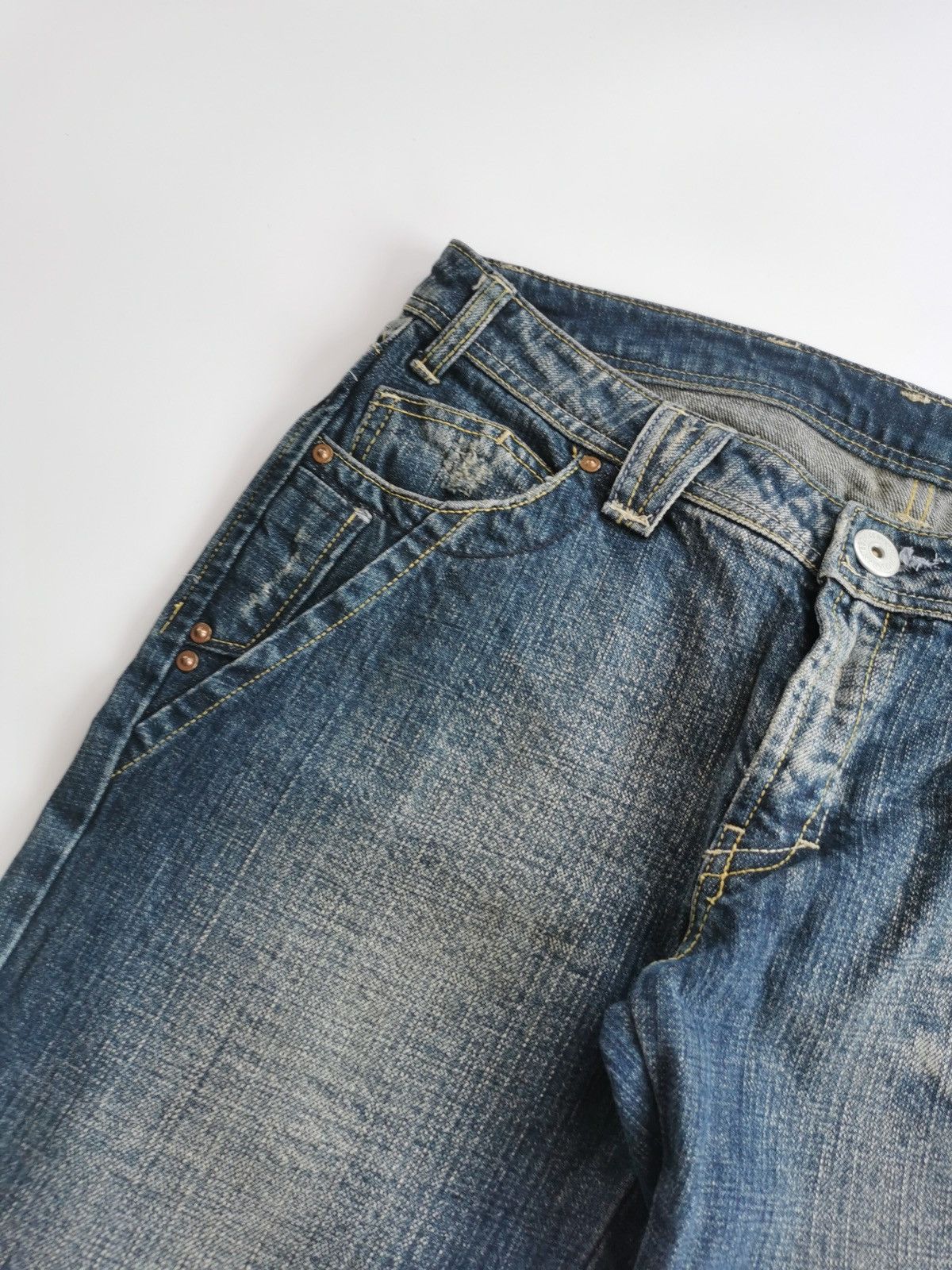 Japanese Brand Vintage Bootcut Camel Road Patchwork Denim Jeans Size 32" / US 10 / IT 46 - 3 Thumbnail