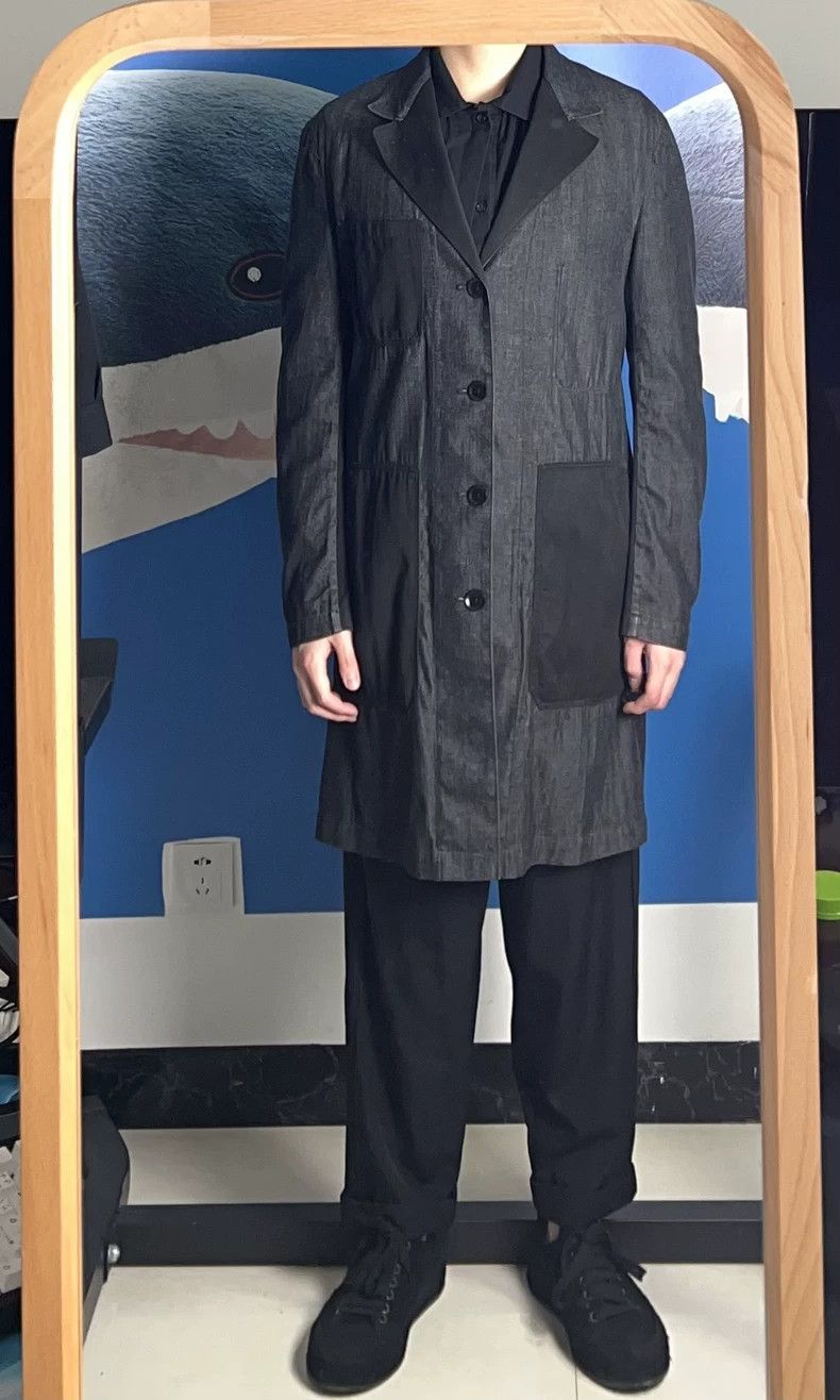 Yohji Yamamoto Yohji Yamamoto 15ss grey and black colour block coat 2505-N Size US M / EU 48-50 / 2 - 8 Thumbnail
