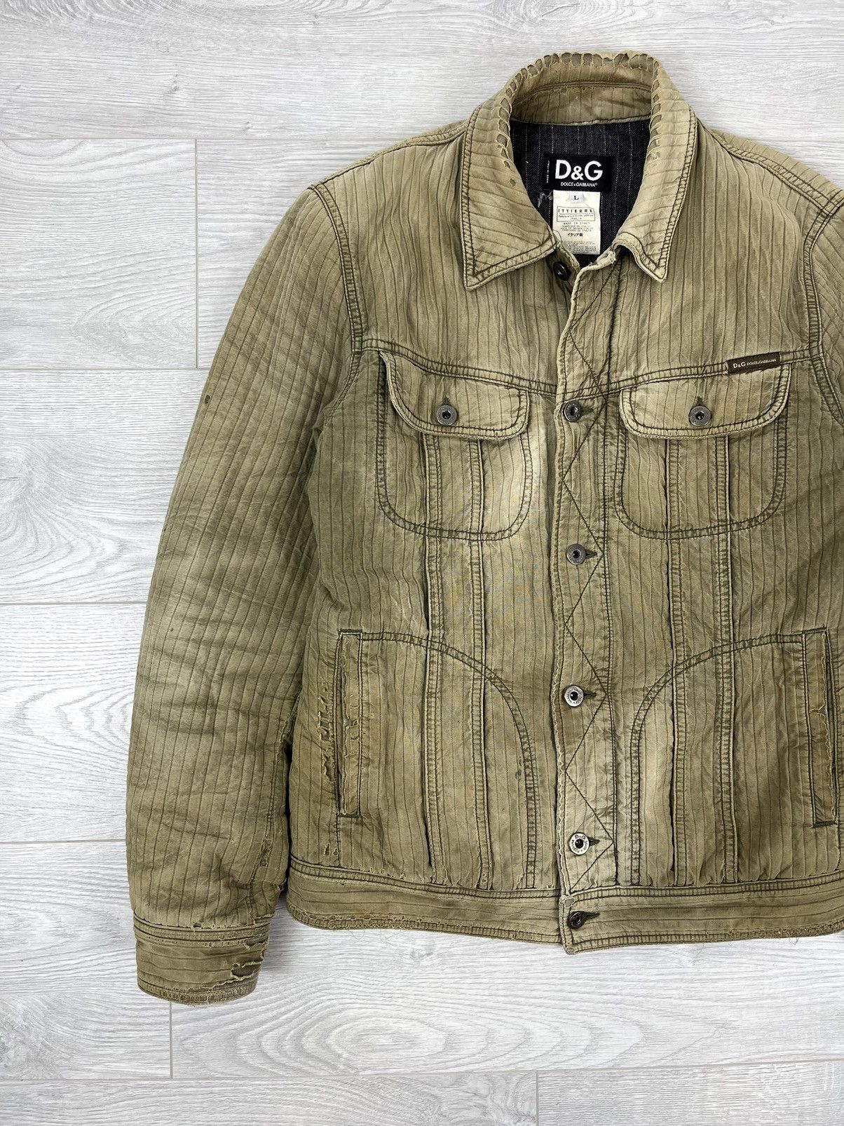Dolce & Gabbana Dolce&Gabbana Vintage 00s Archive Quilted Distressed Jacket Size US S / EU 44-46 / 1 - 7 Thumbnail