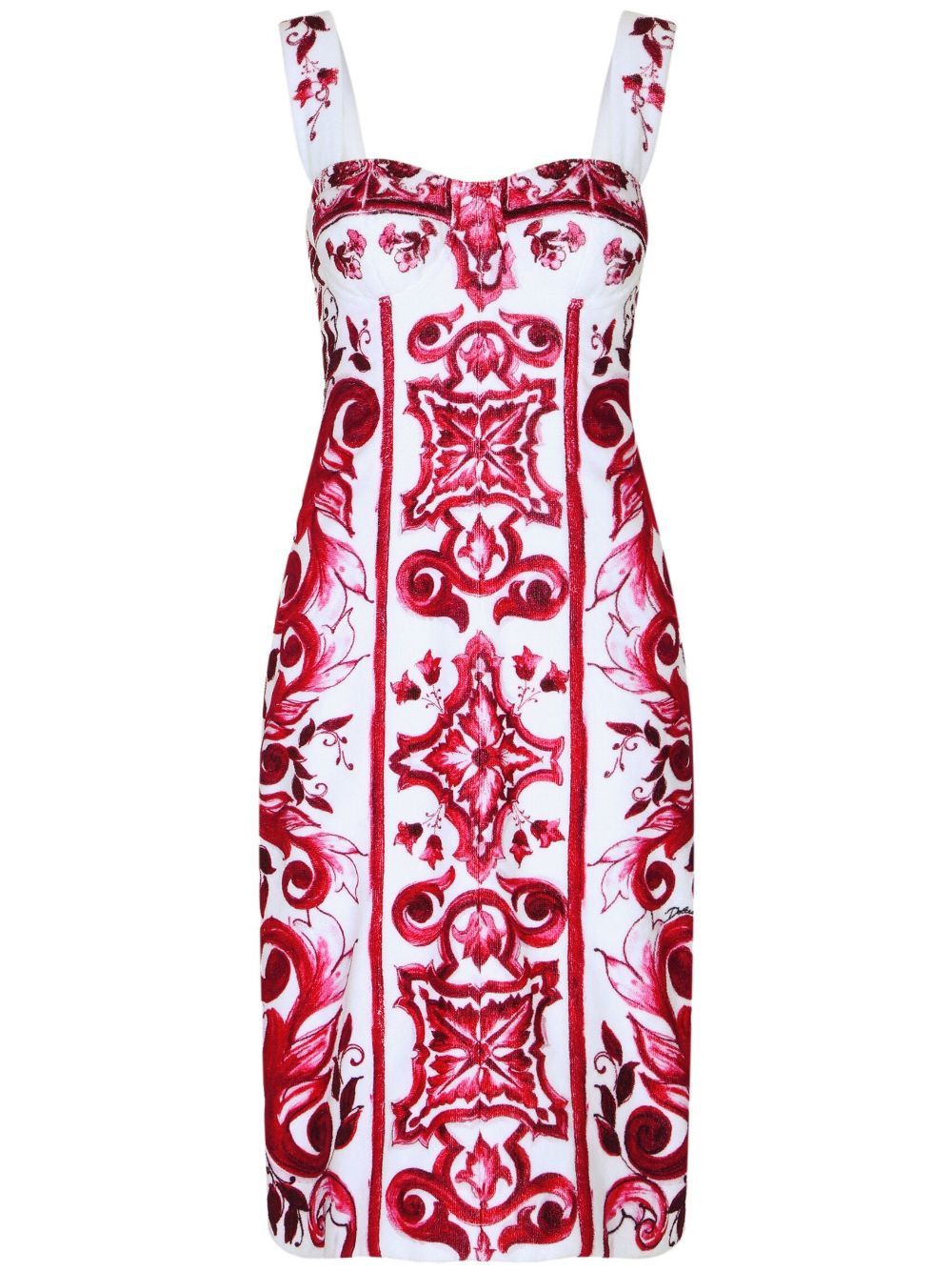Dolce & Gabbana MAIOLICA PRINTED TUBINO DRESS Size S / US 4 / IT 40 - 1 Thumbnail