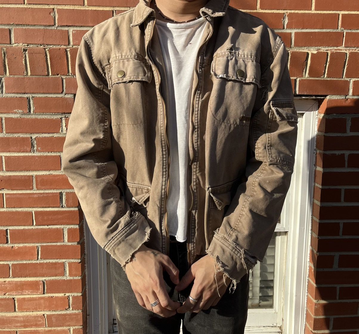 Vintage VTG distressed utility jacket Size US L / EU 52-54 / 3 - 1 Thumbnail
