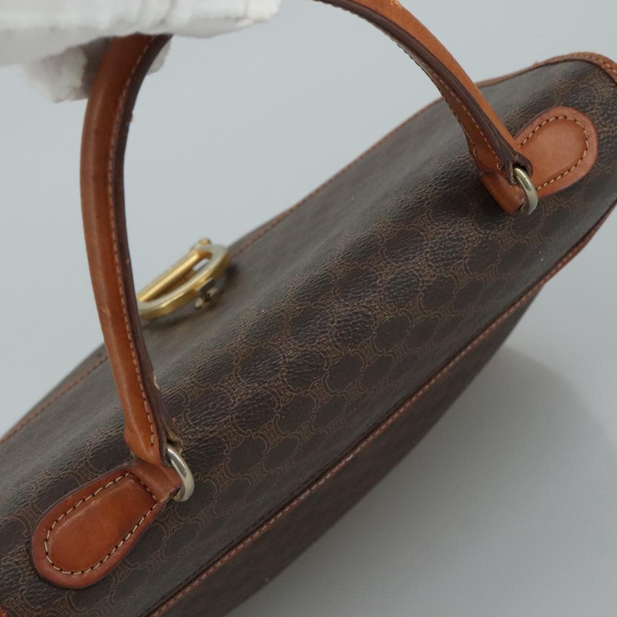 Celine CELINE Macadam Canvas Hand Bag Pvc Leather Brown Size ONE SIZE - 6 Thumbnail