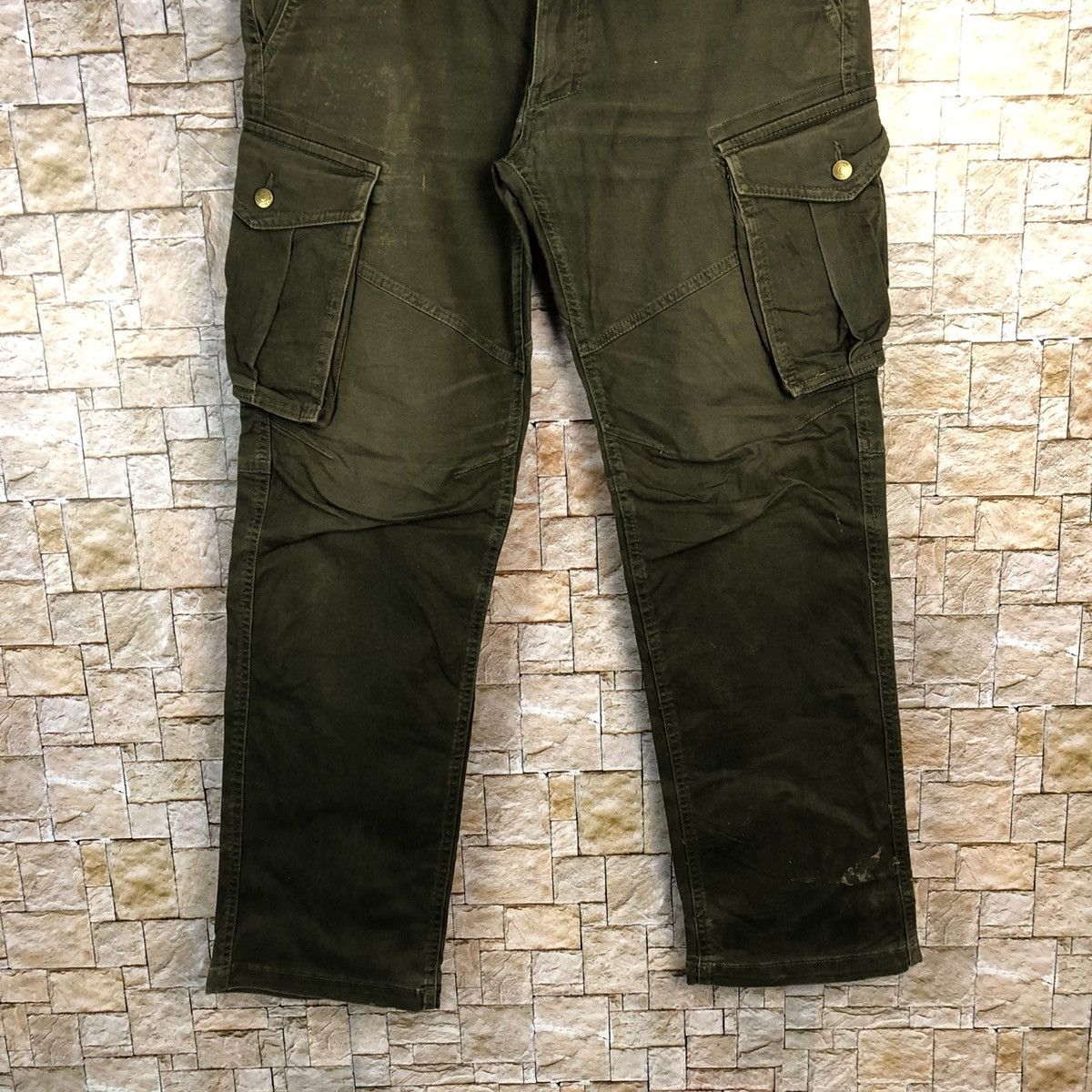 Japanese Brand Genide japan Green utility tactical Cargo Pants #A590 Size US 35 - 3 Thumbnail