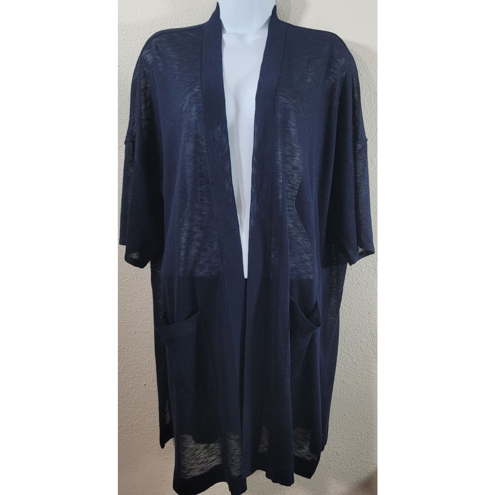 Chicos Chico's Navy Blue Open Front Cardigan Sweater 1 Medium NWT Size M / US 6-8 / IT 42-44 - 1 Thumbnail