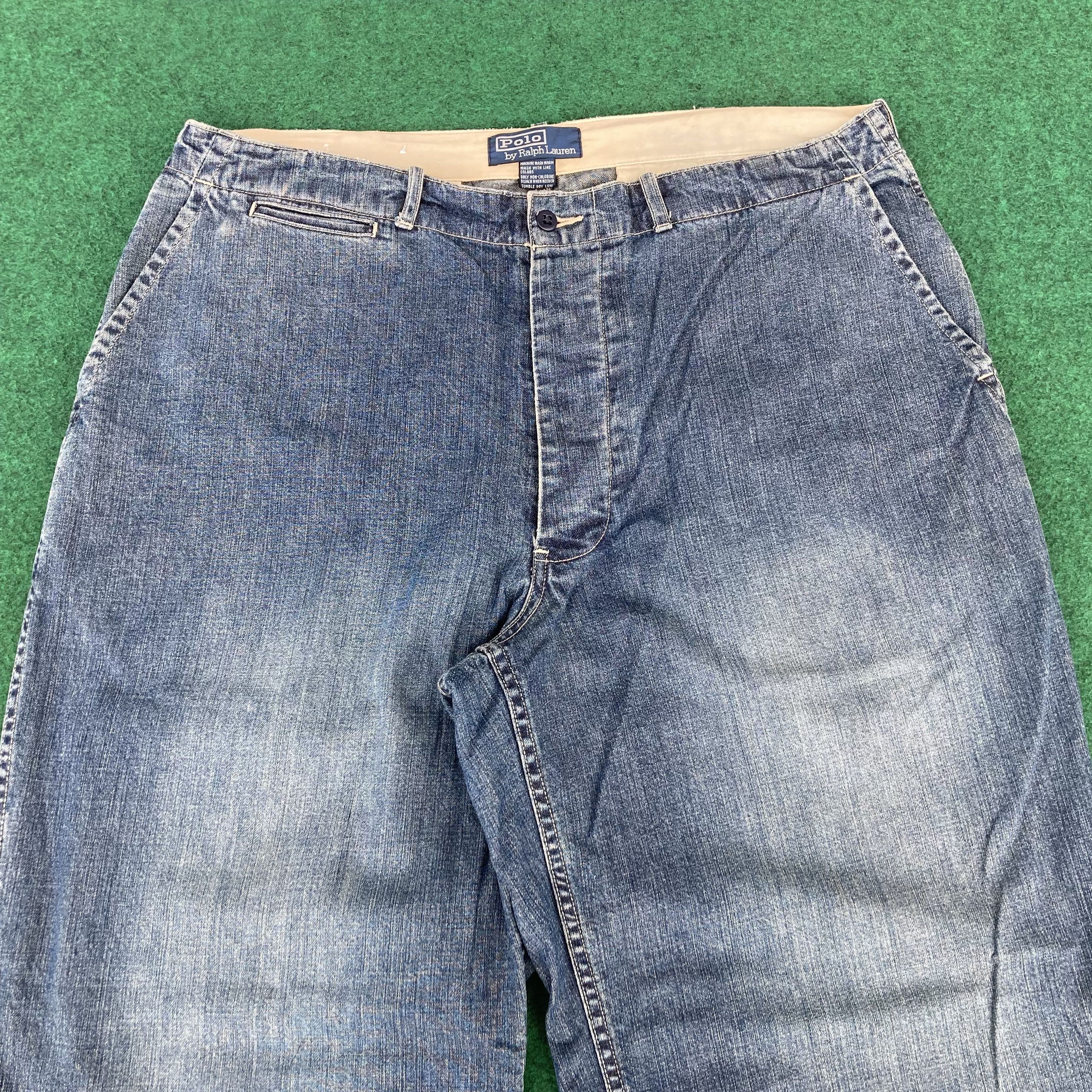 Polo Ralph Lauren × Vintage Vtg Polo By Ralph Lauren Denim Trouser Baggy 90s Jeans Size US 36 / EU 52 - 3 Thumbnail