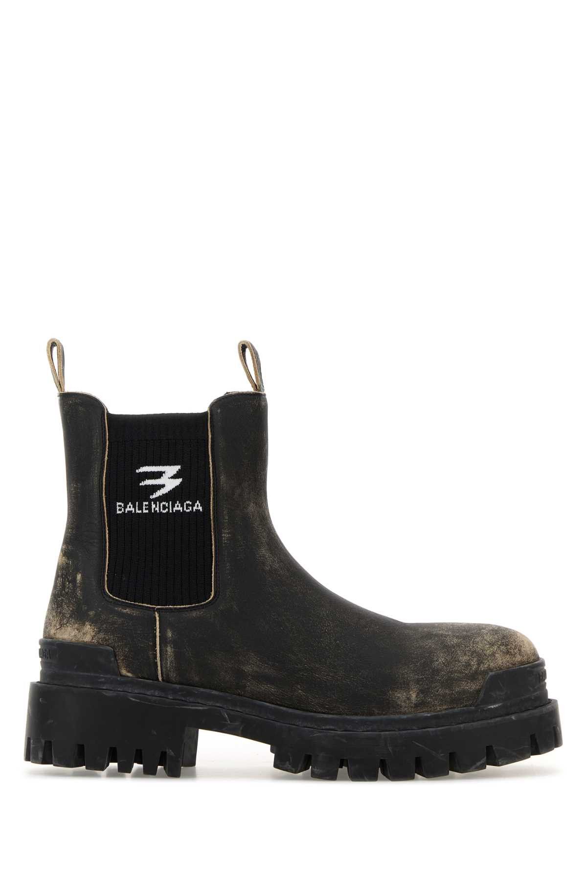 Balenciaga Slate Leather Chelsea Strike Ankle Boots Size US 7 / EU 40 - 1 Thumbnail