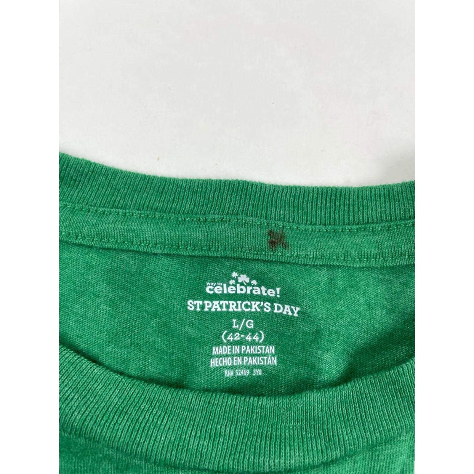 Vintage St. Patrick Men's T-Shirt Large Green Short Sleeve Crew Neck This is my Lucky Holiday/St. Patrick's Day 90s? Size US L / EU 52-54 / 3 - 7 Thumbnail