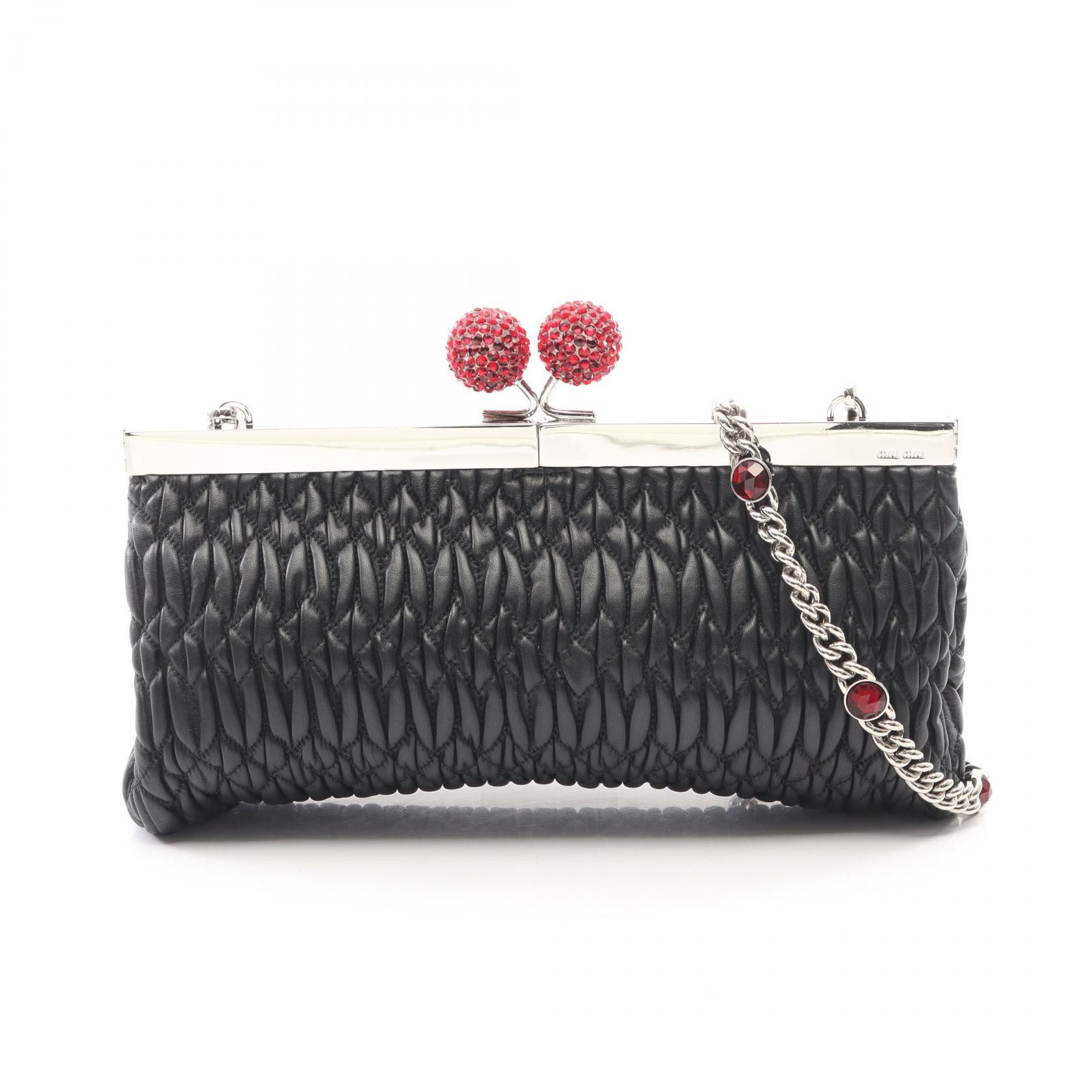 Miu Miu Miu Miu Miu Miu Matelasse Leather Shoulder Bag Leather Shoulder Bag DUTY FREE for USA Size ONE SIZE - 1 Thumbnail