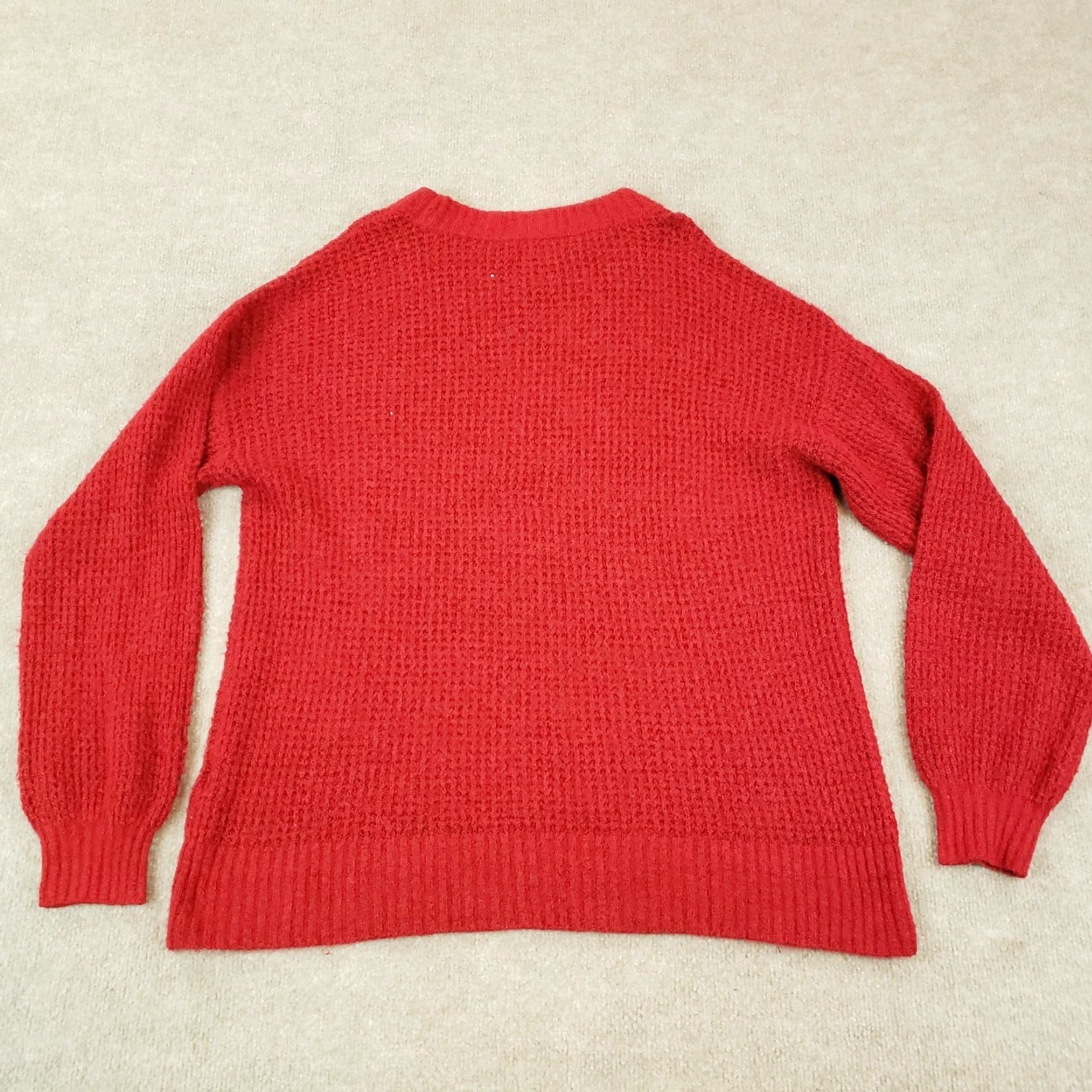American Eagle Outfitters American Eagle Sweater Small Red Mens Crew Neck Long Sleeve Knit Comfort Stretch Solid Size US S / EU 44-46 / 1 - 7 Thumbnail