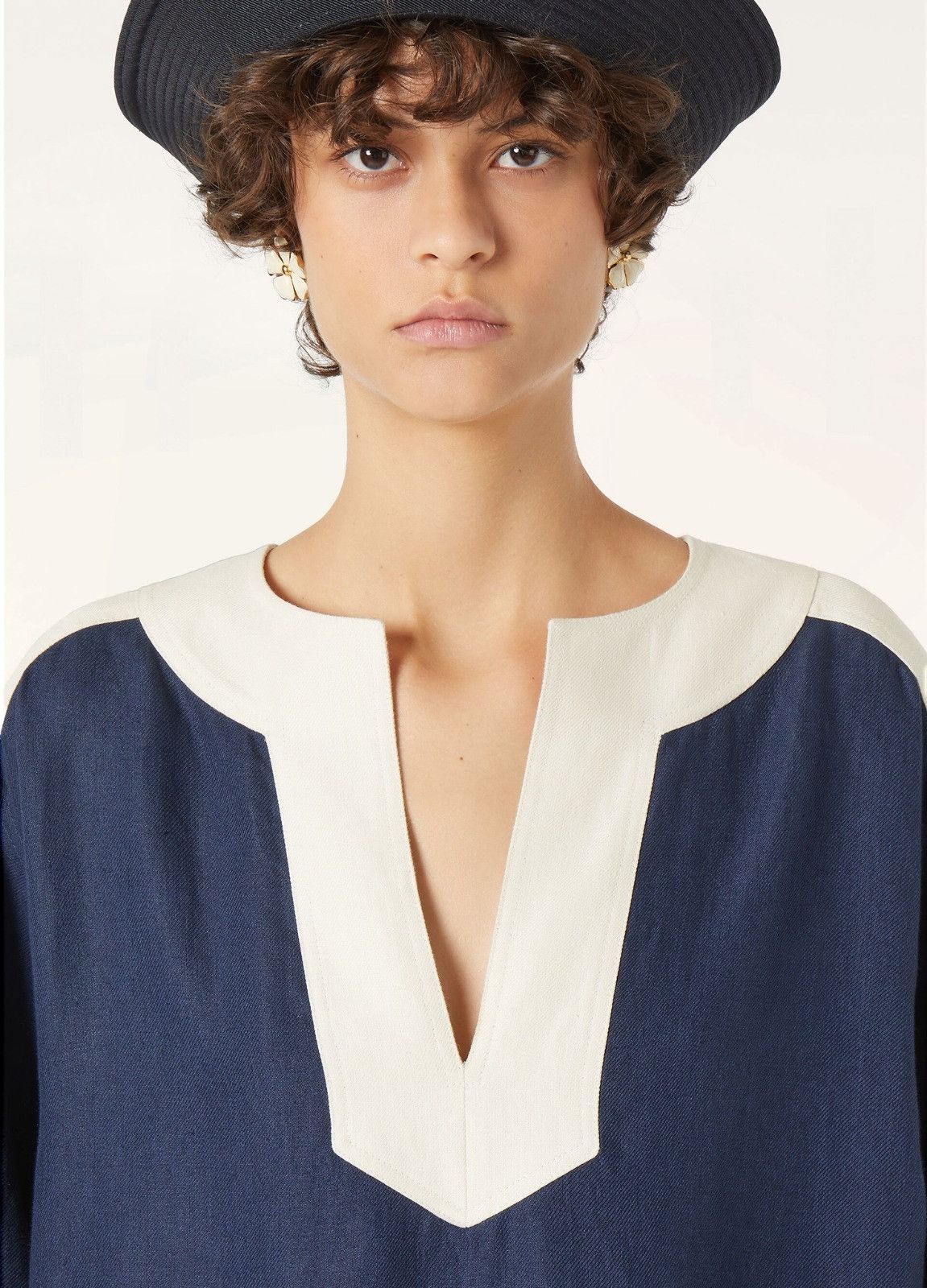 Loro Piana o1srvl11e0526 FAP0220 Colleen Midi Dress in Blue/White Size M / US 6-8 / IT 42-44 - 4 Thumbnail