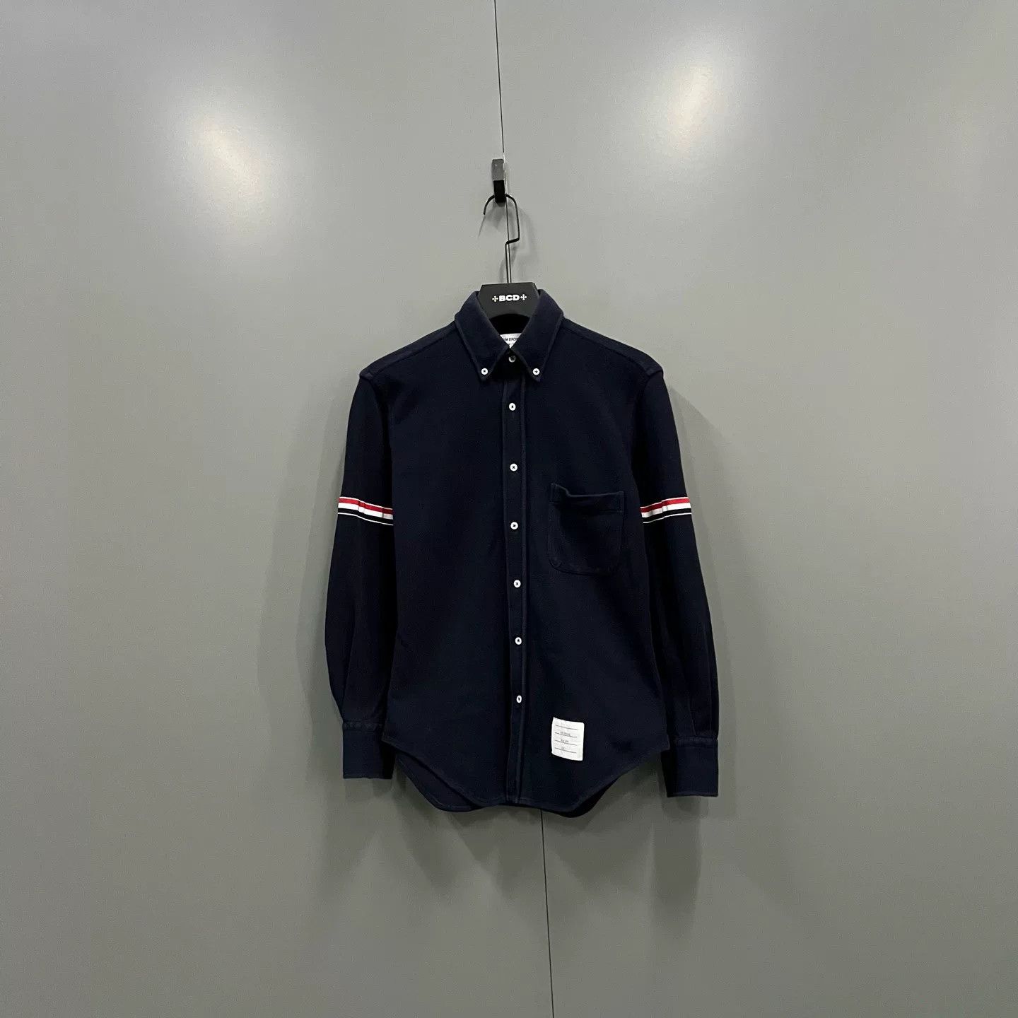 Thom Browne navy striped button-up shirt by thom browne Size US M / EU 48-50 / 2 - 1 Thumbnail