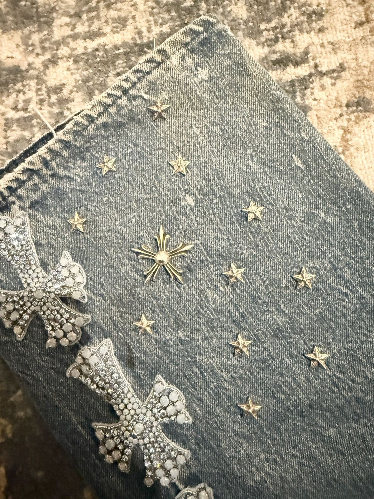 Chrome Hearts Chrome Hearts Canes Exclusive Diamond Crosses Sliver JEANS Size US 36 / EU 52 - 6 Thumbnail