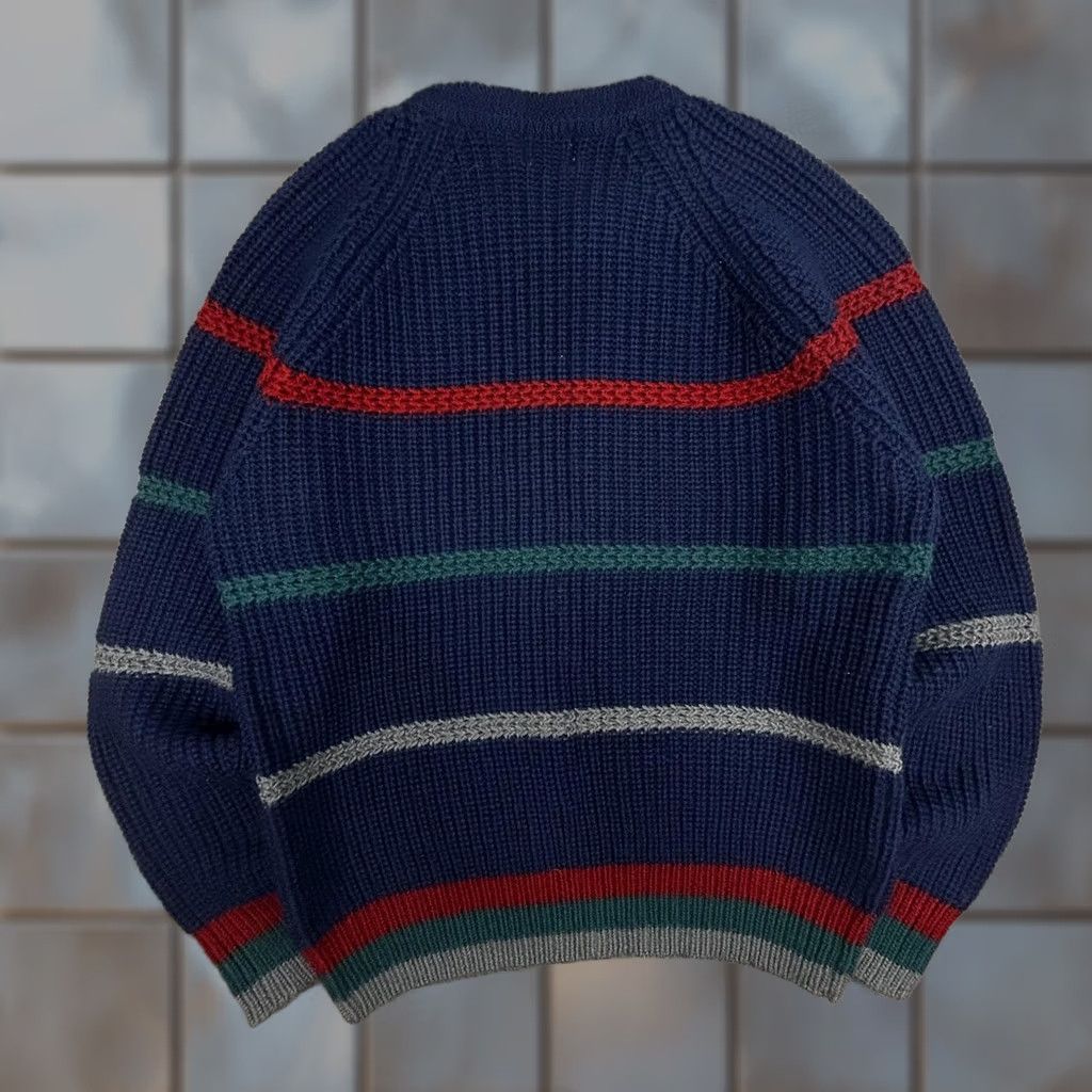 Vintage VINTAGE Boston Traders Sweater Mens Large Blue 100% Wool Stripe Chunky-Knit 90s Size US L / EU 52-54 / 3 - 1 Thumbnail
